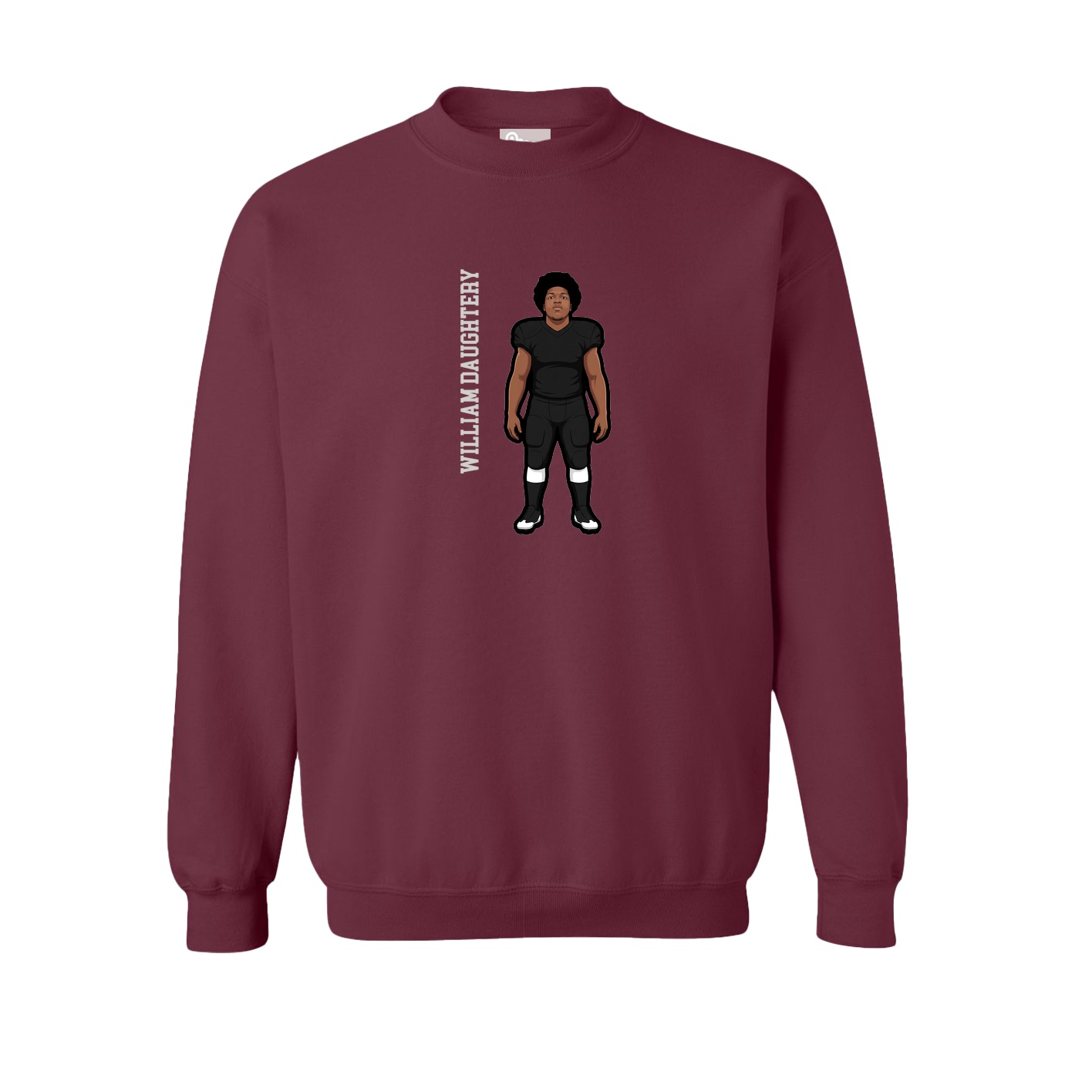 Fleece Crew — Name Vertical in Maroon
