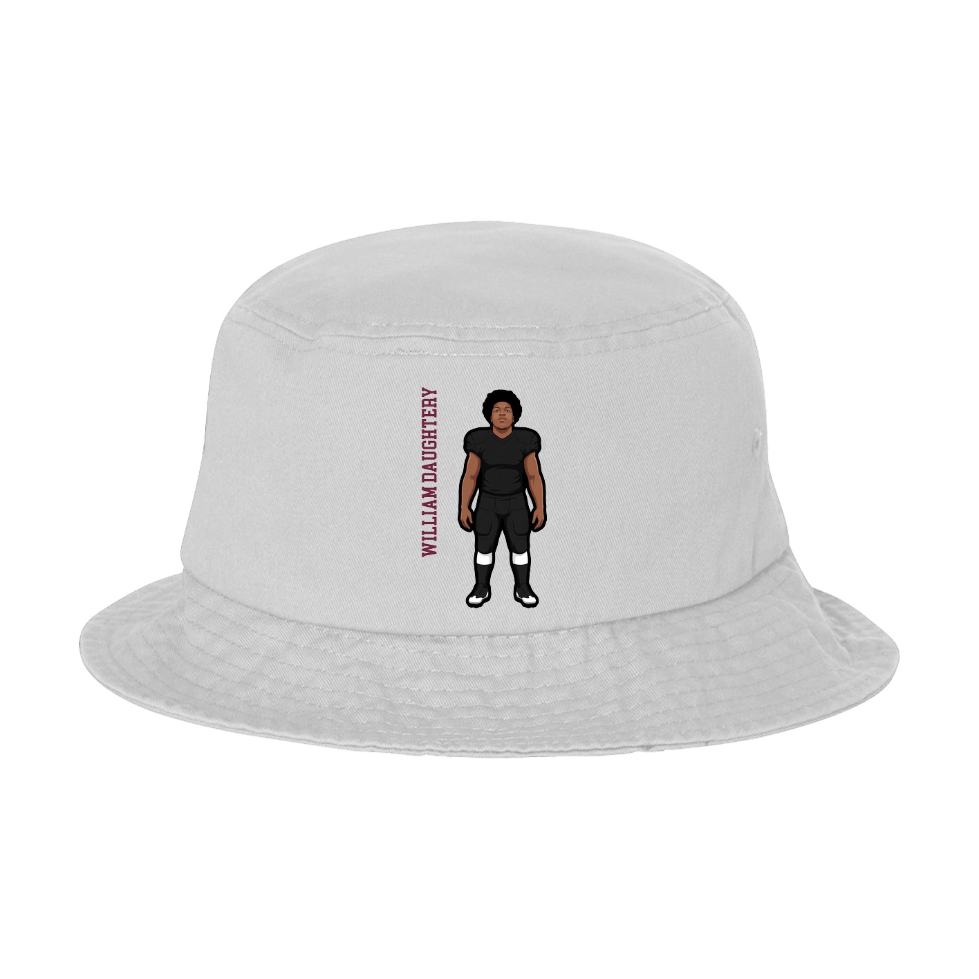 Bucket Cap — Name Vertical in White