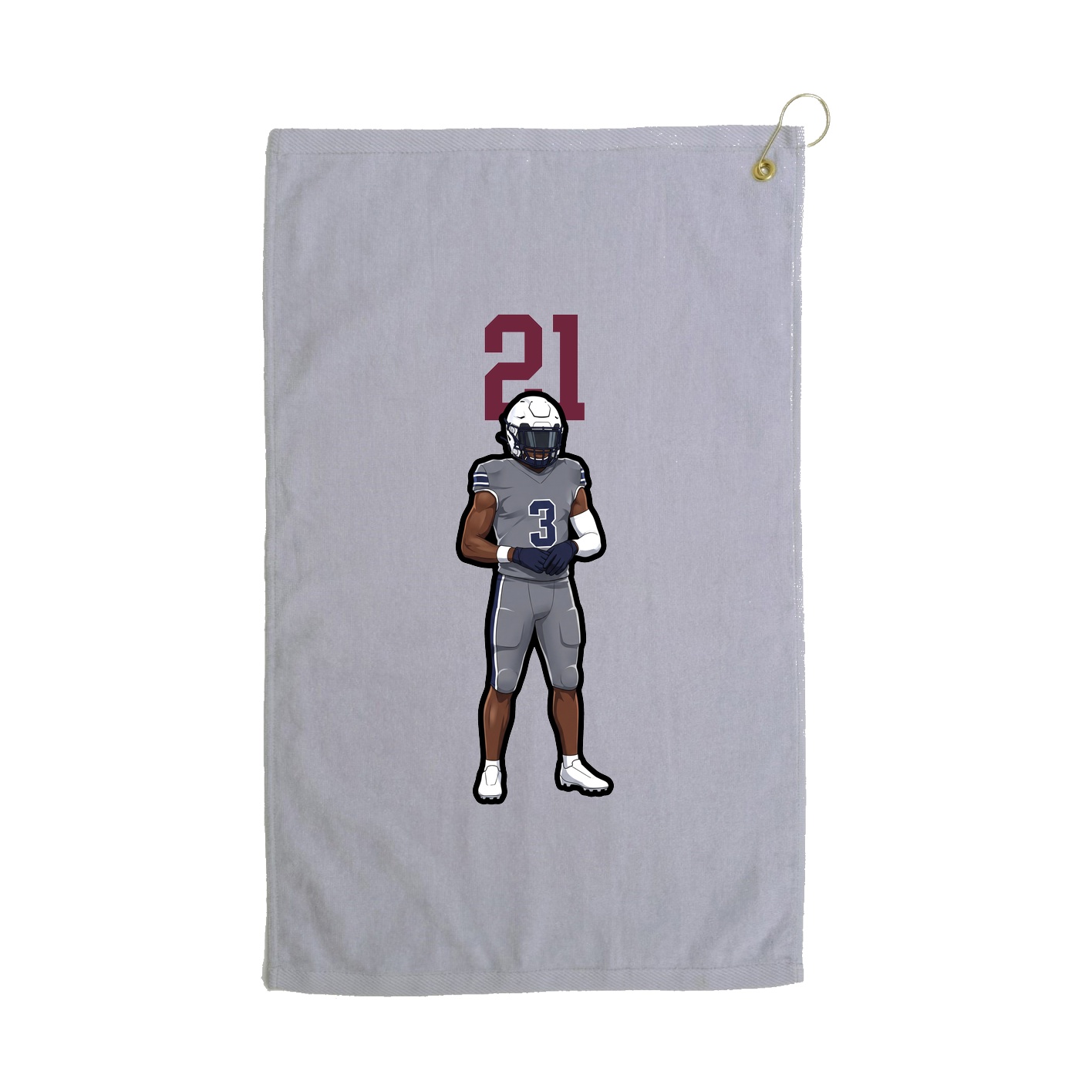 Golf Towel — Number Top in Grey