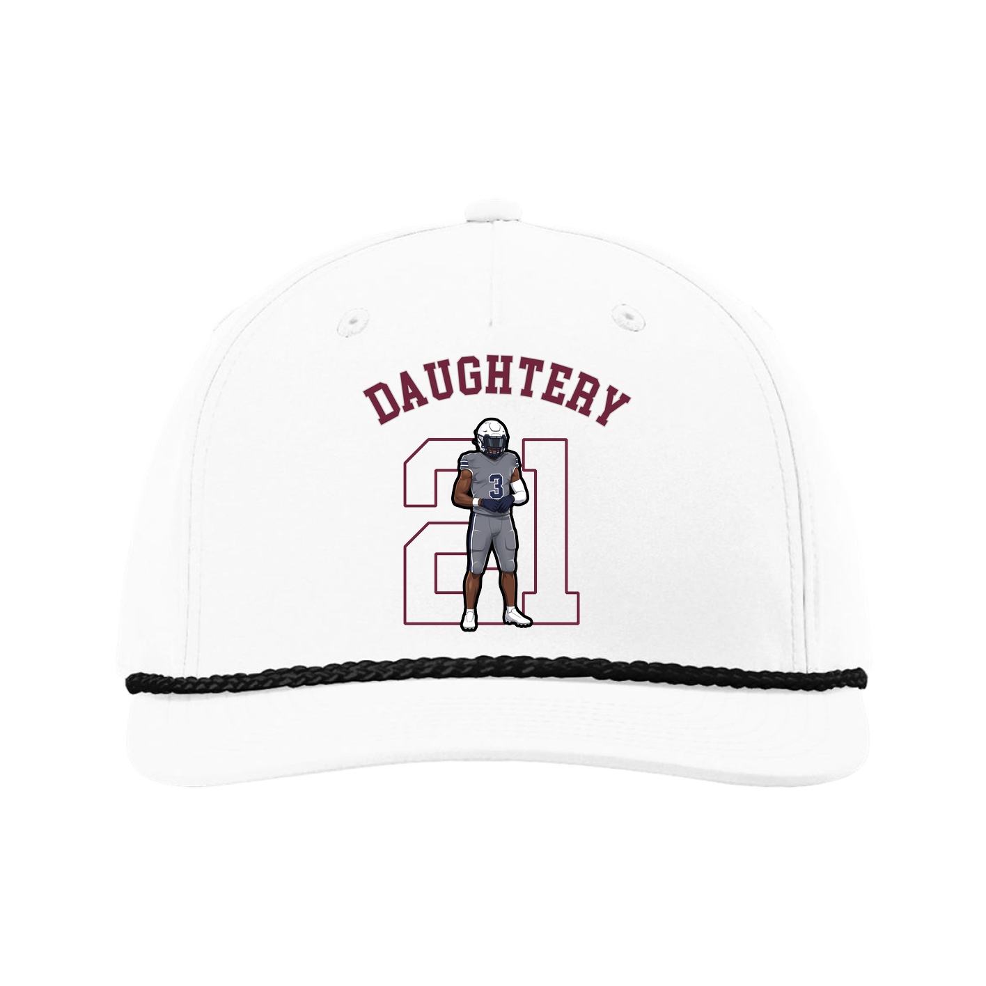 Five-Panel Classic Rope Cap — Shirsey Arch in White