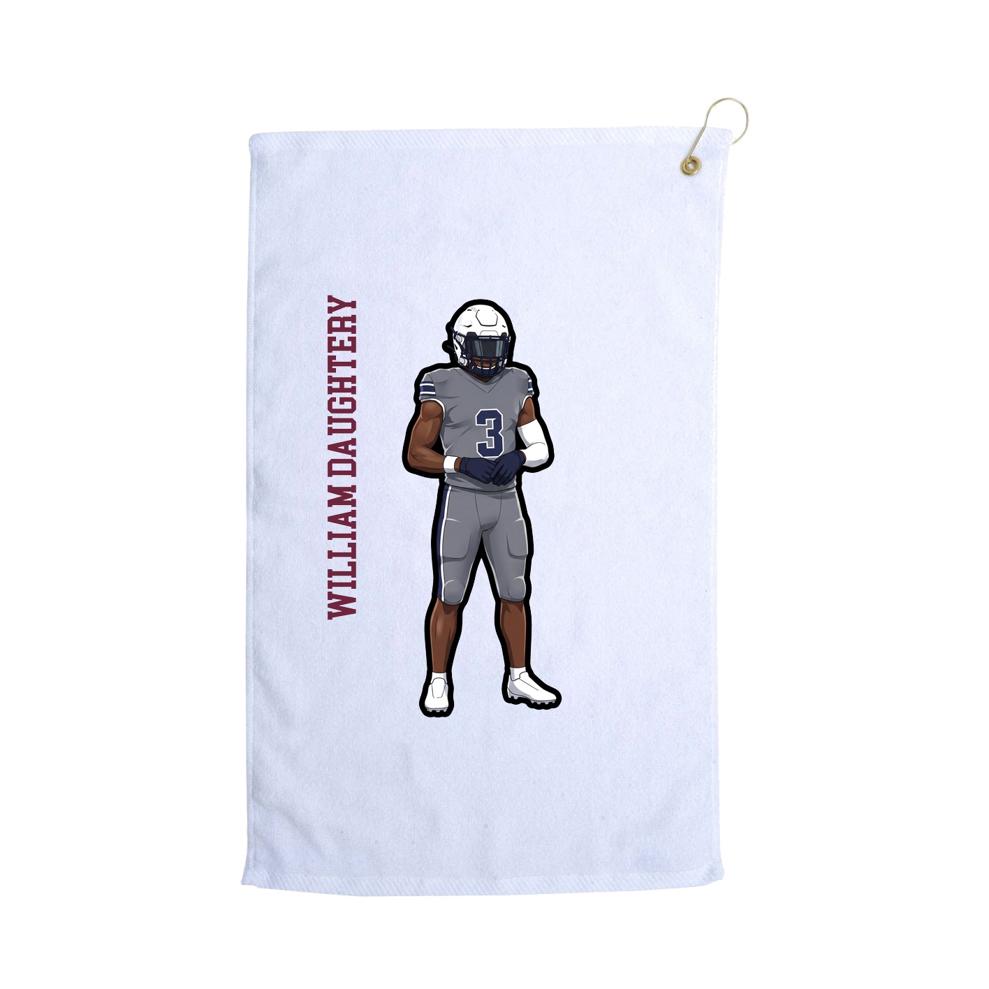 Golf Towel — Name Vertical in White