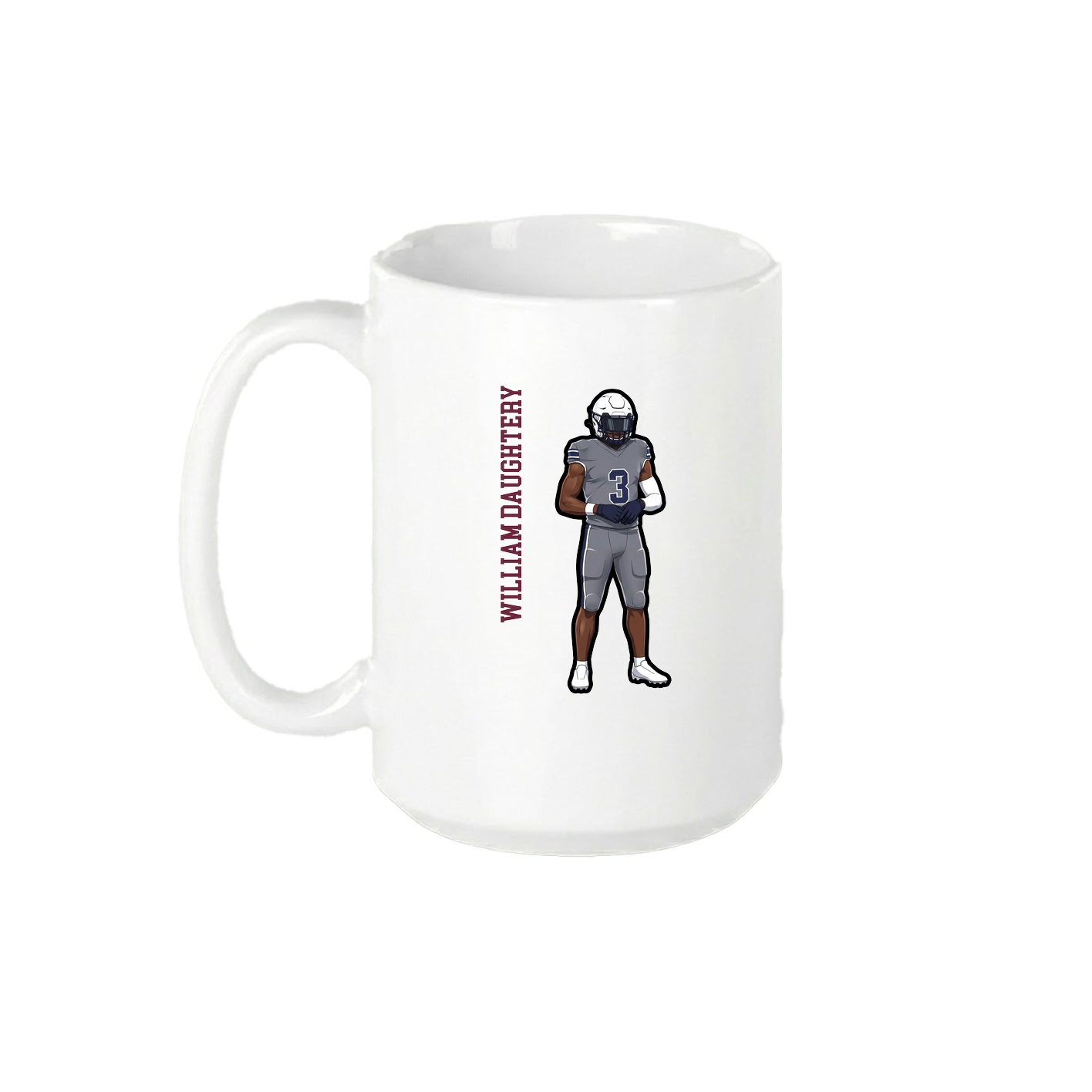 15oz Coffee Mug — Name Vertical in White
