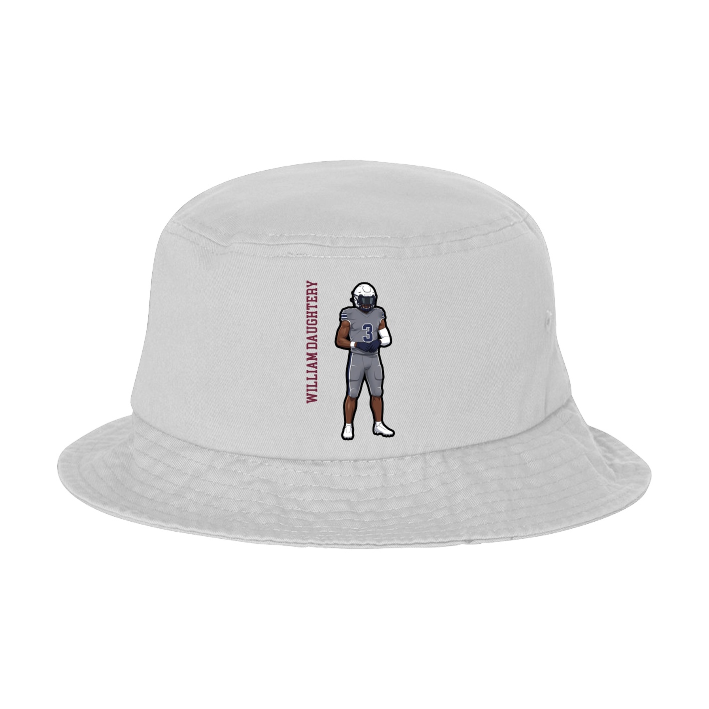 Bucket Cap — Name Vertical in White