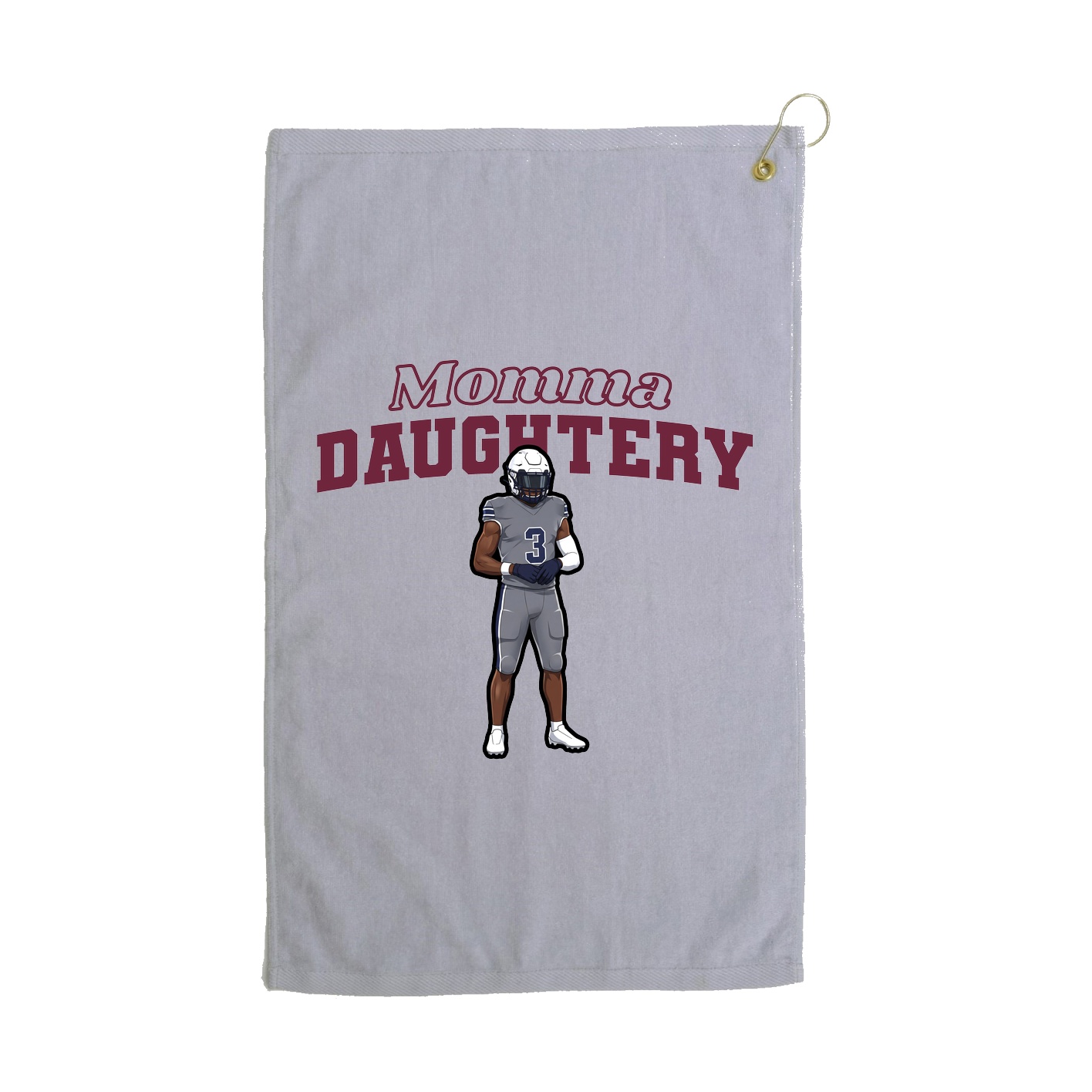 Golf Towel — Mothers Day Block in Grey
