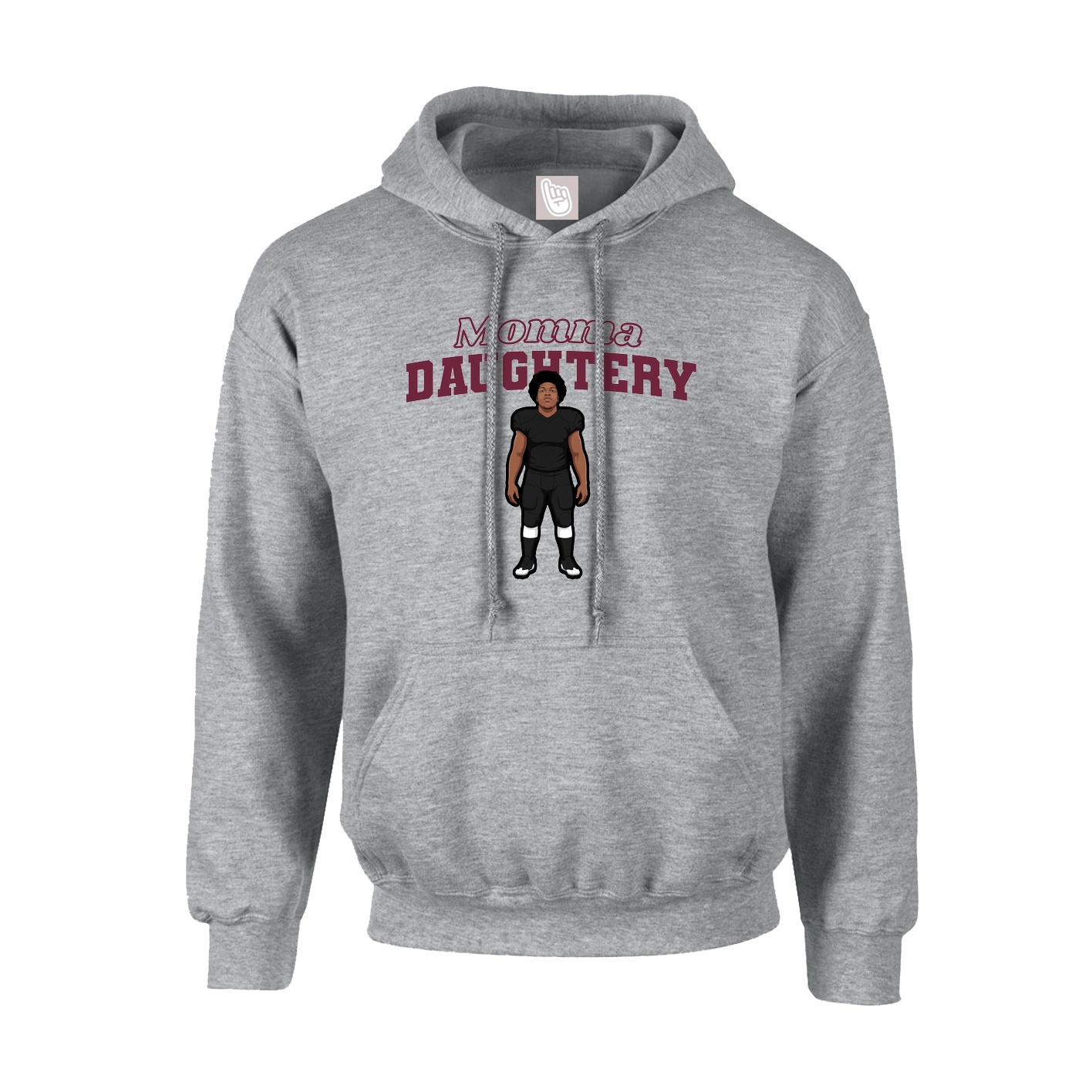 Youth Hoodie — Mothers Day Block in Grey