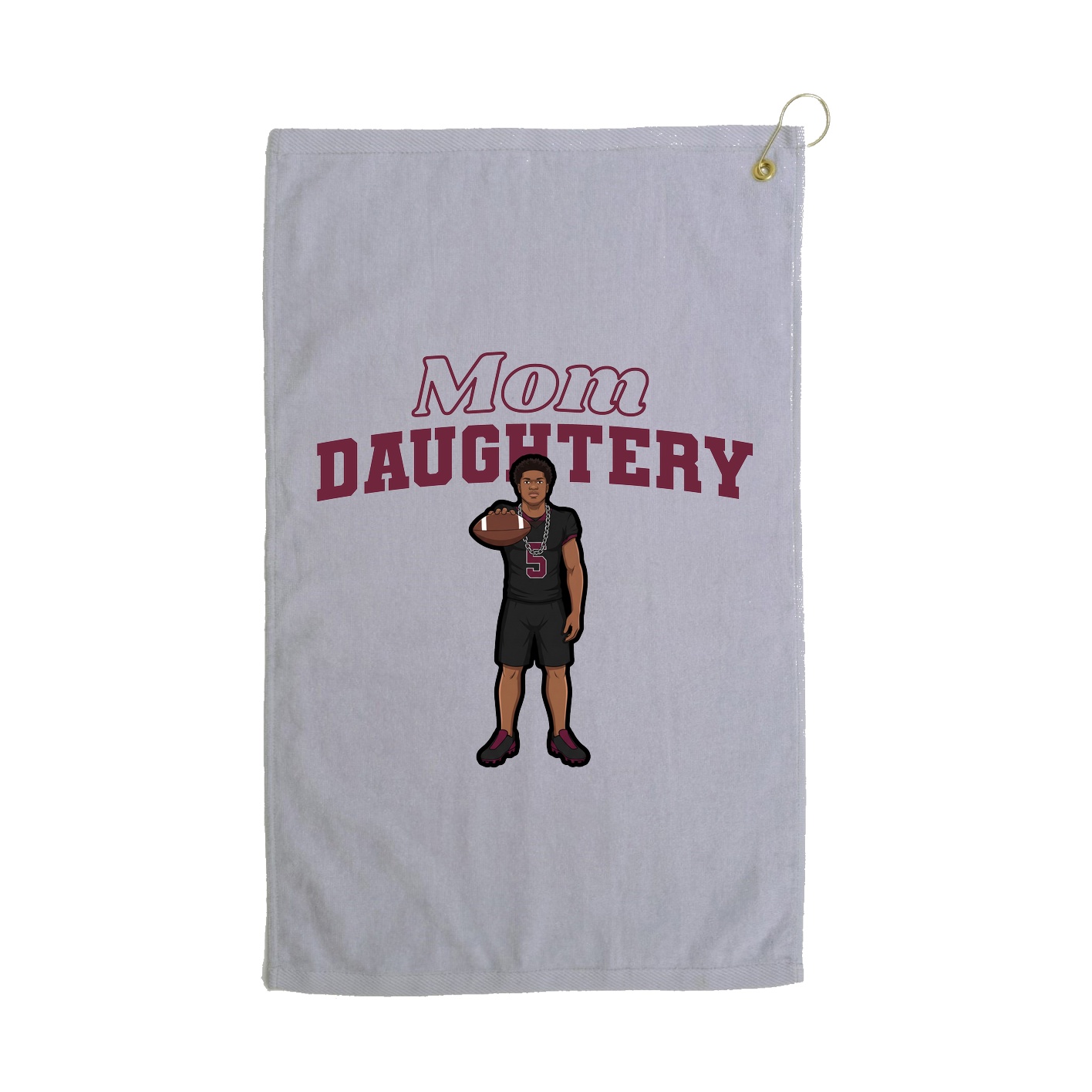 Golf Towel — Mothers Day Block in Grey