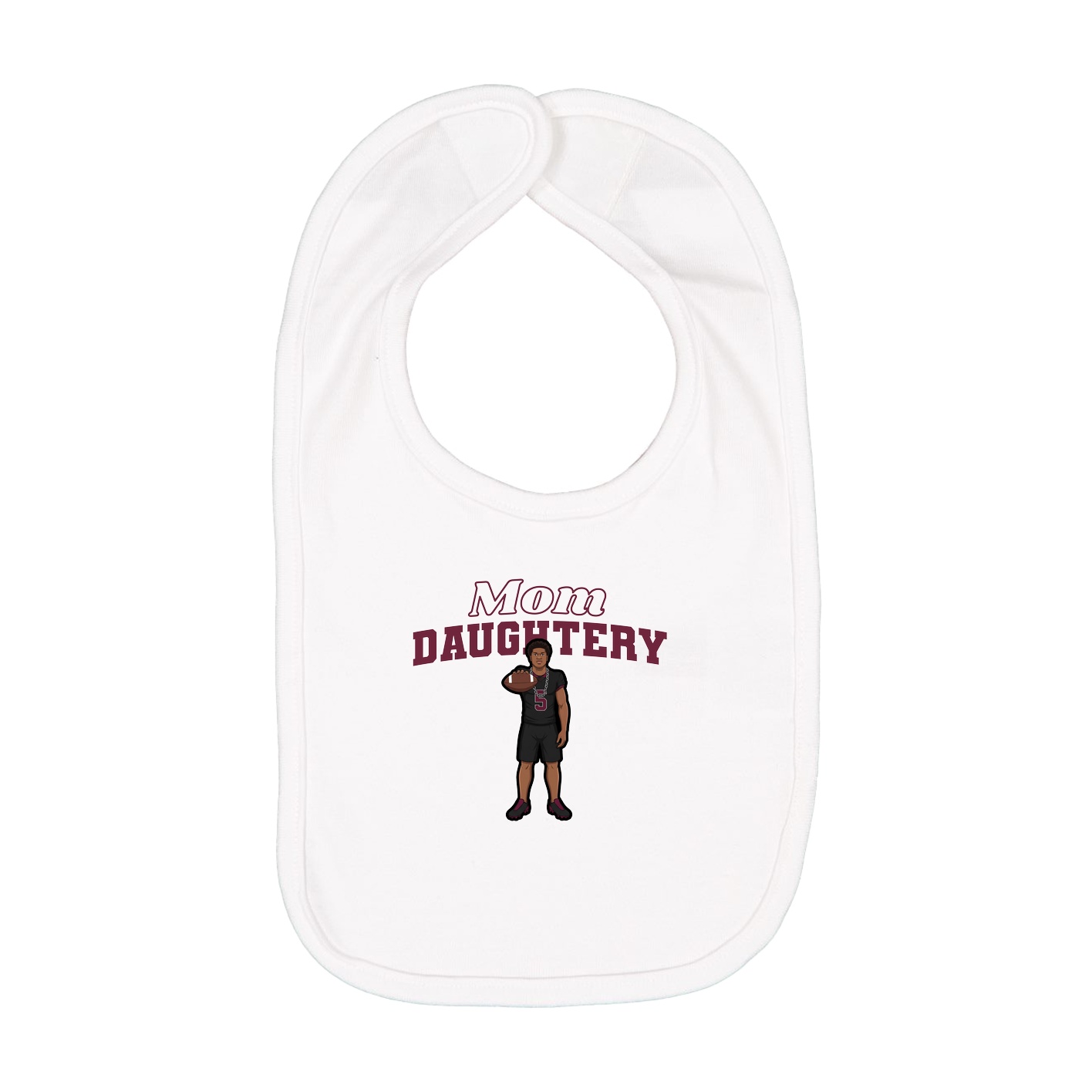 Infant Bib — Mothers Day Block in White