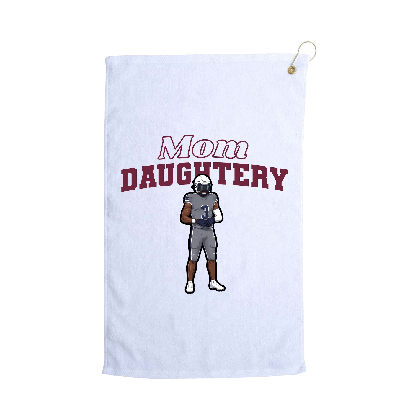 Golf Towel — Mothers Day Block in White