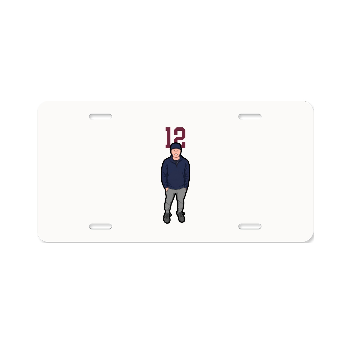 License Plate — Number Top in Classic