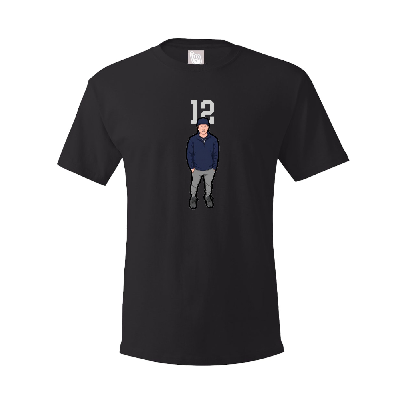 Youth Tee — Number Top in Black