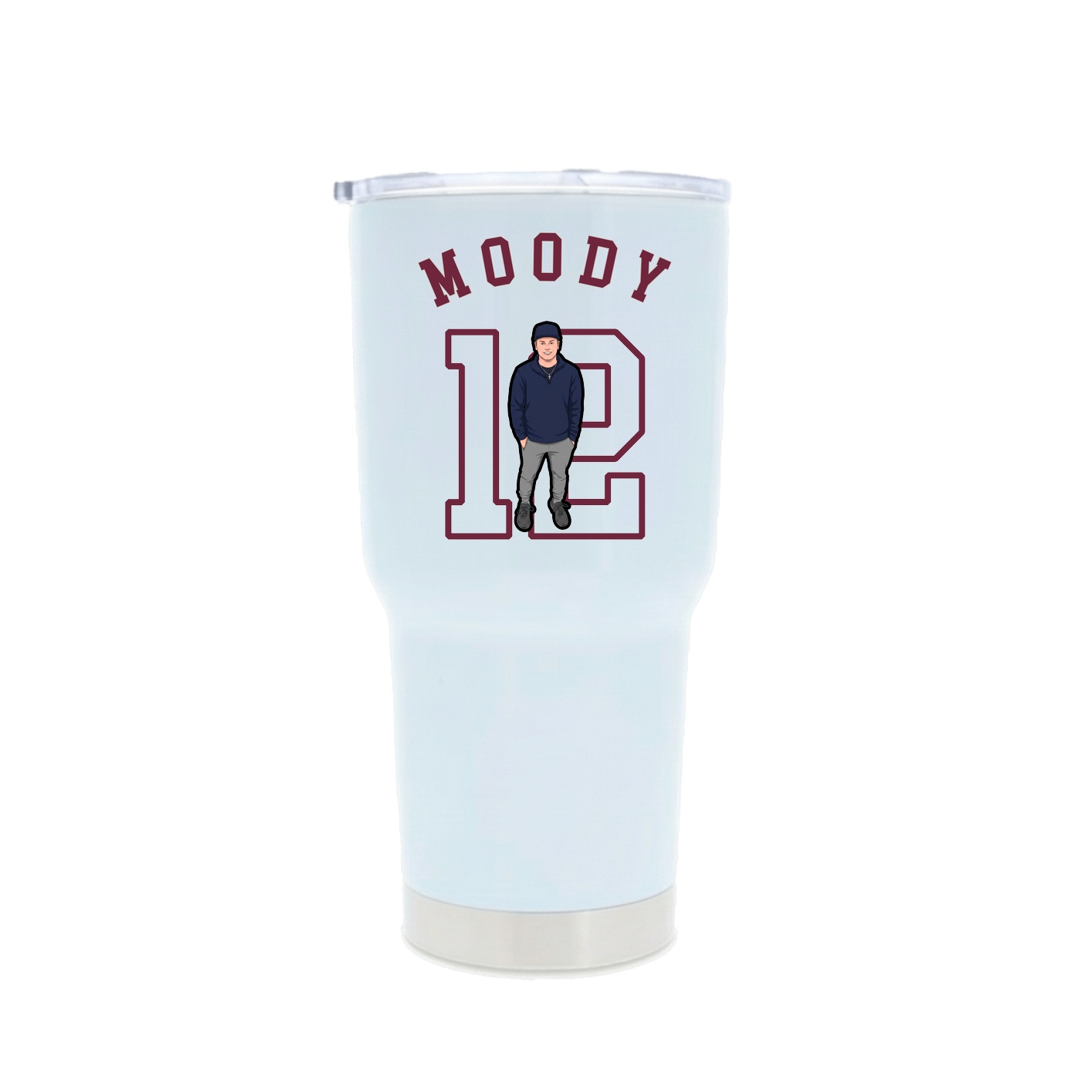 30oz Stainless Steel Tumbler — Shirsey Arch in White