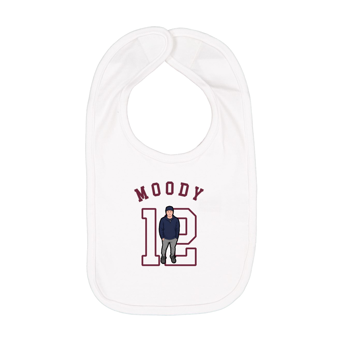 Infant Bib — Shirsey Arch in White