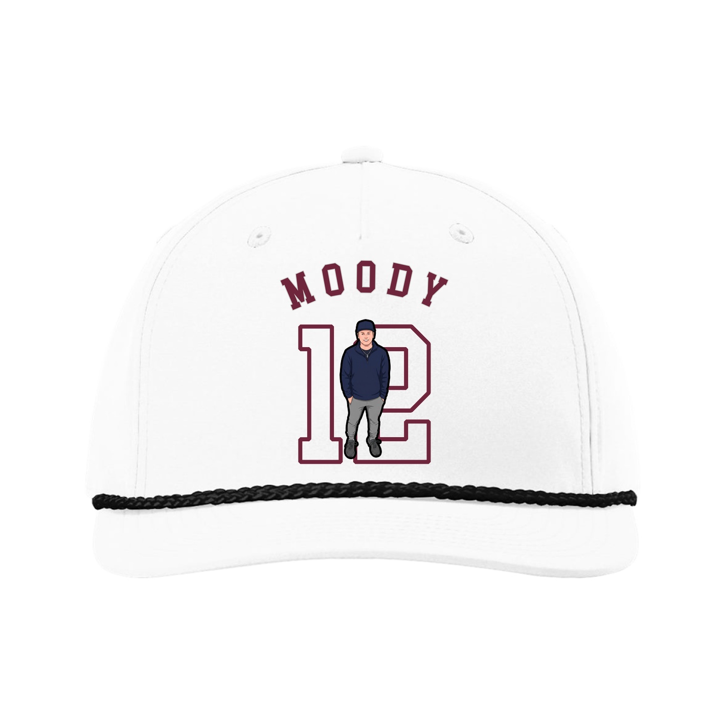 Five-Panel Classic Rope Cap — Shirsey Arch in White