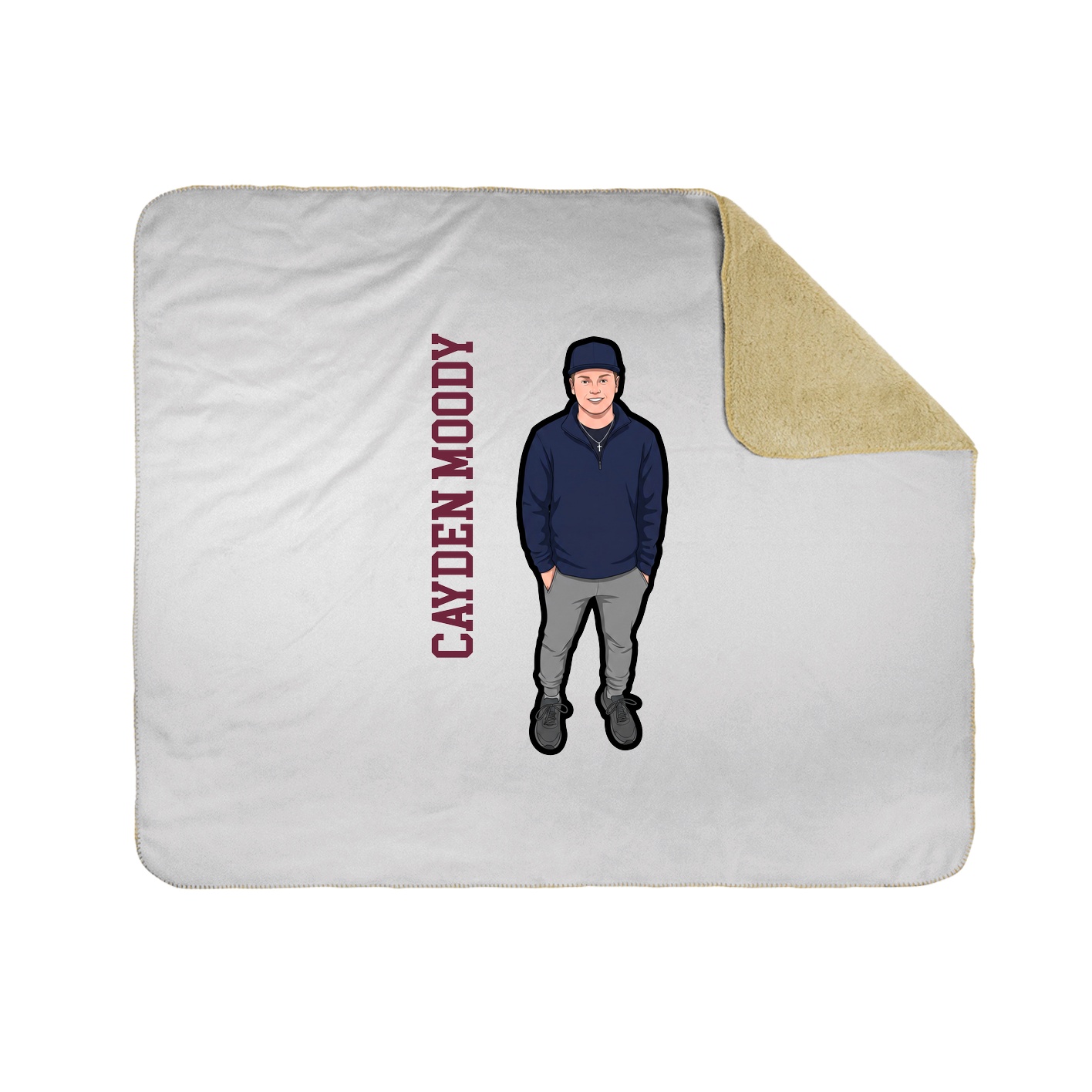 Throw Blanket — Name Vertical in White