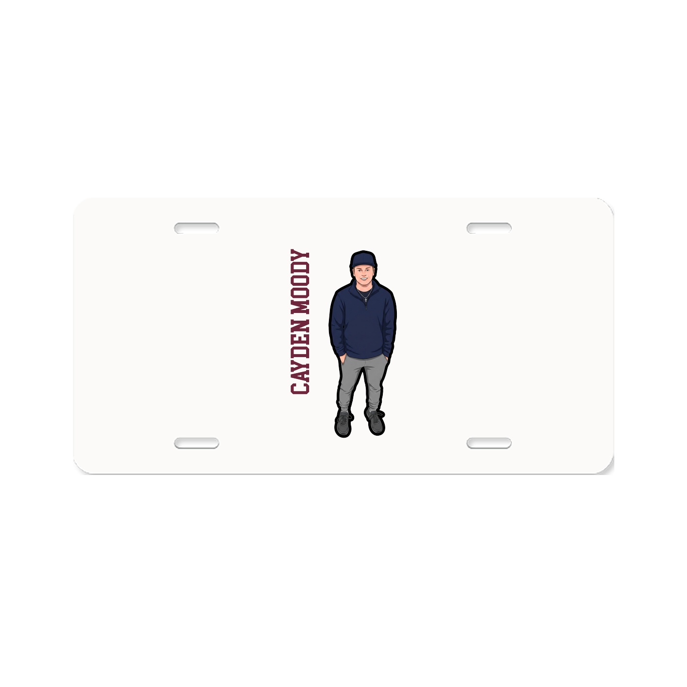 License Plate — Name Vertical in Classic