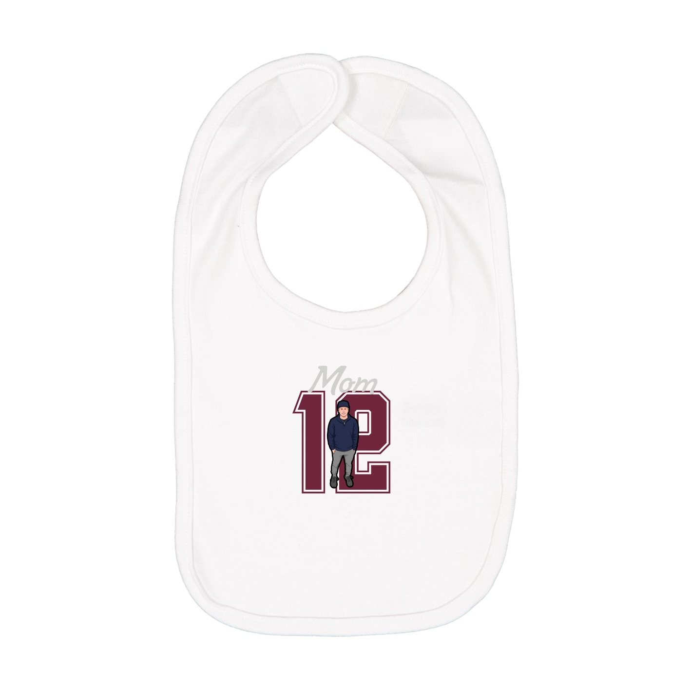 Infant Bib — Mothers Day Shirsey in White