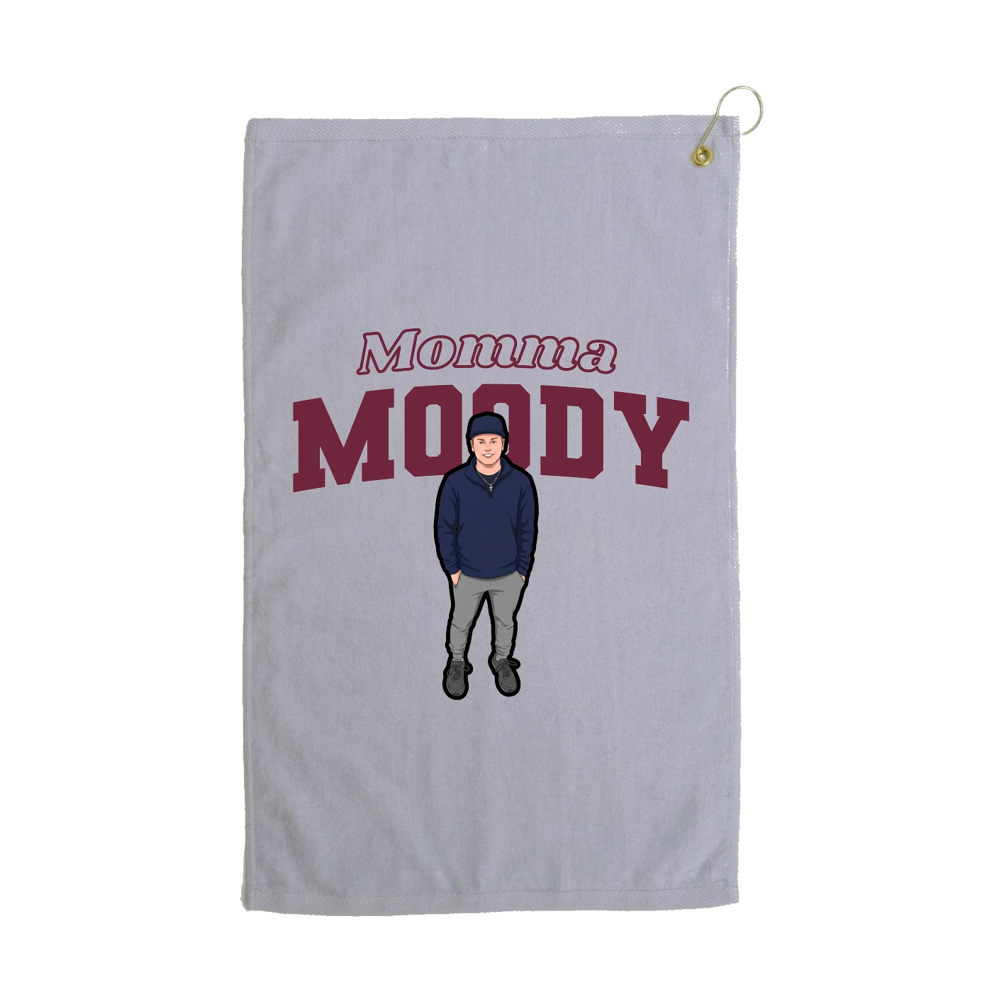 Golf Towel — Mothers Day Block in Grey