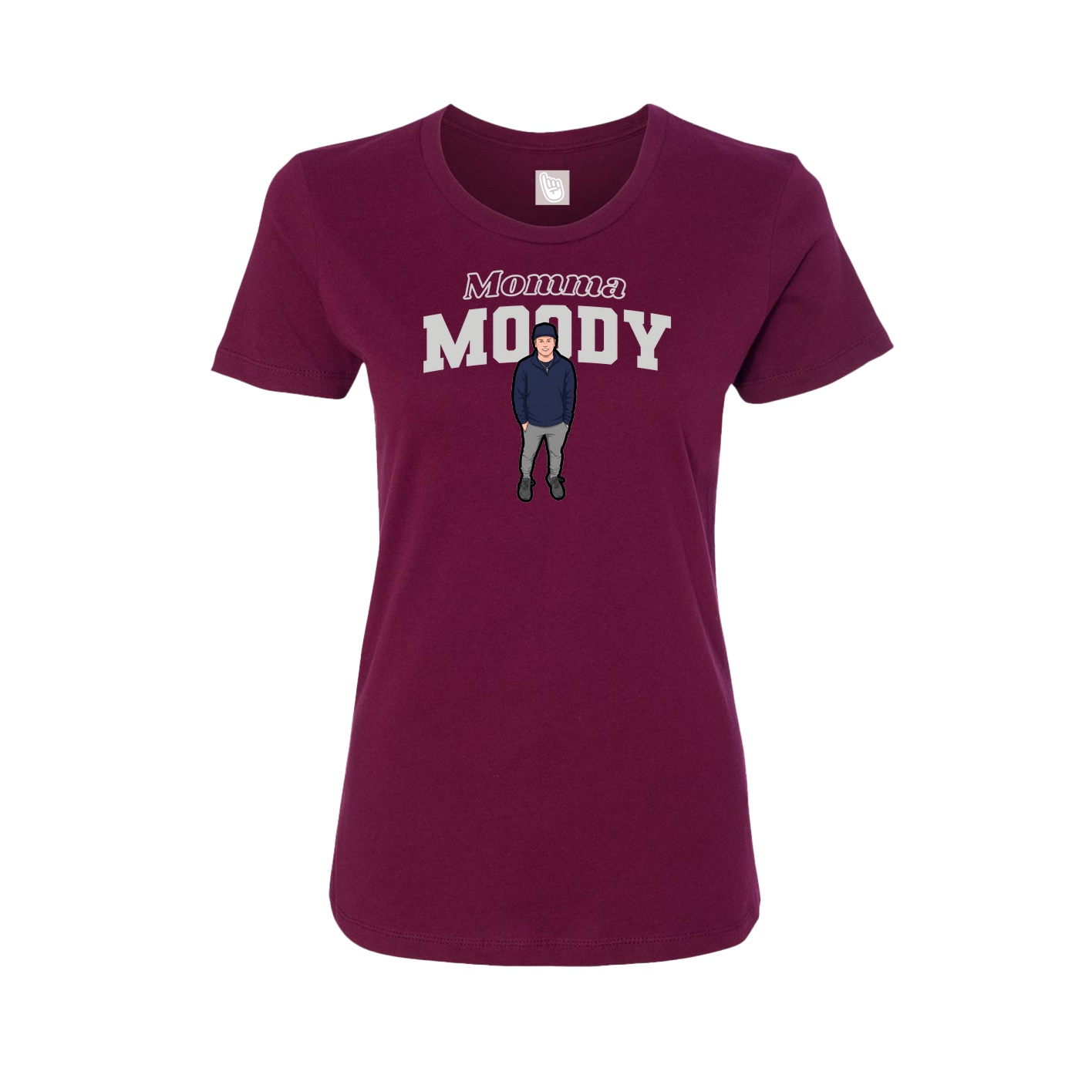 Womens Tee — Mothers Day Block in Maroon