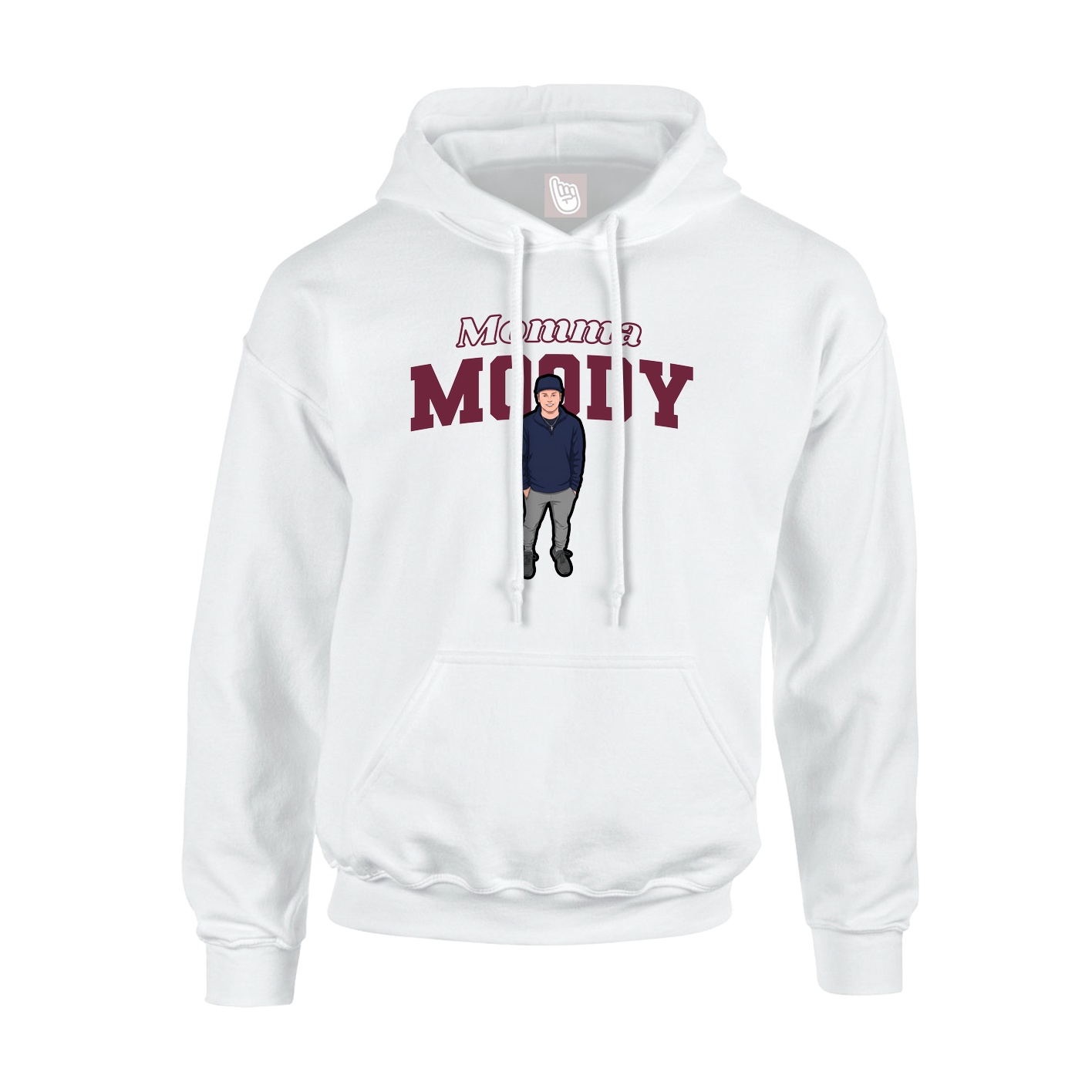 Hoodie — Mothers Day Block in White