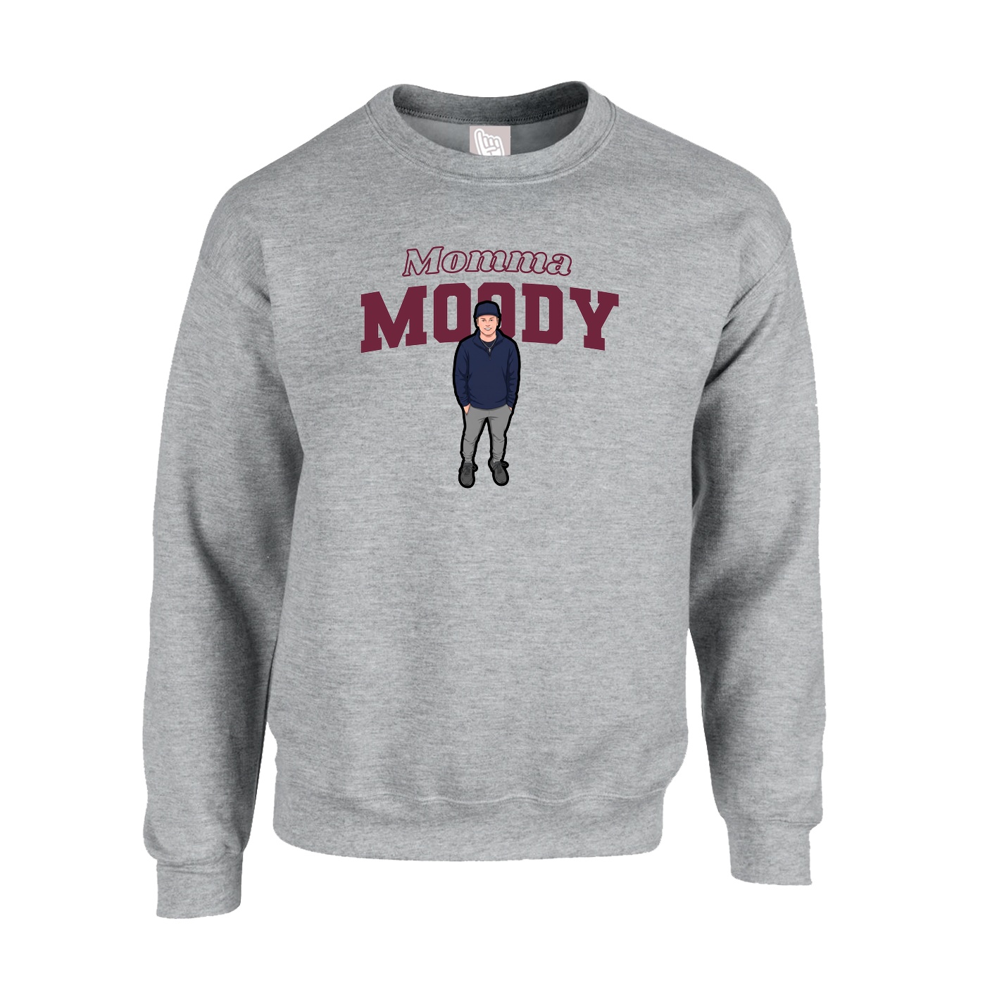 Fleece Crew — Mothers Day Block in Grey