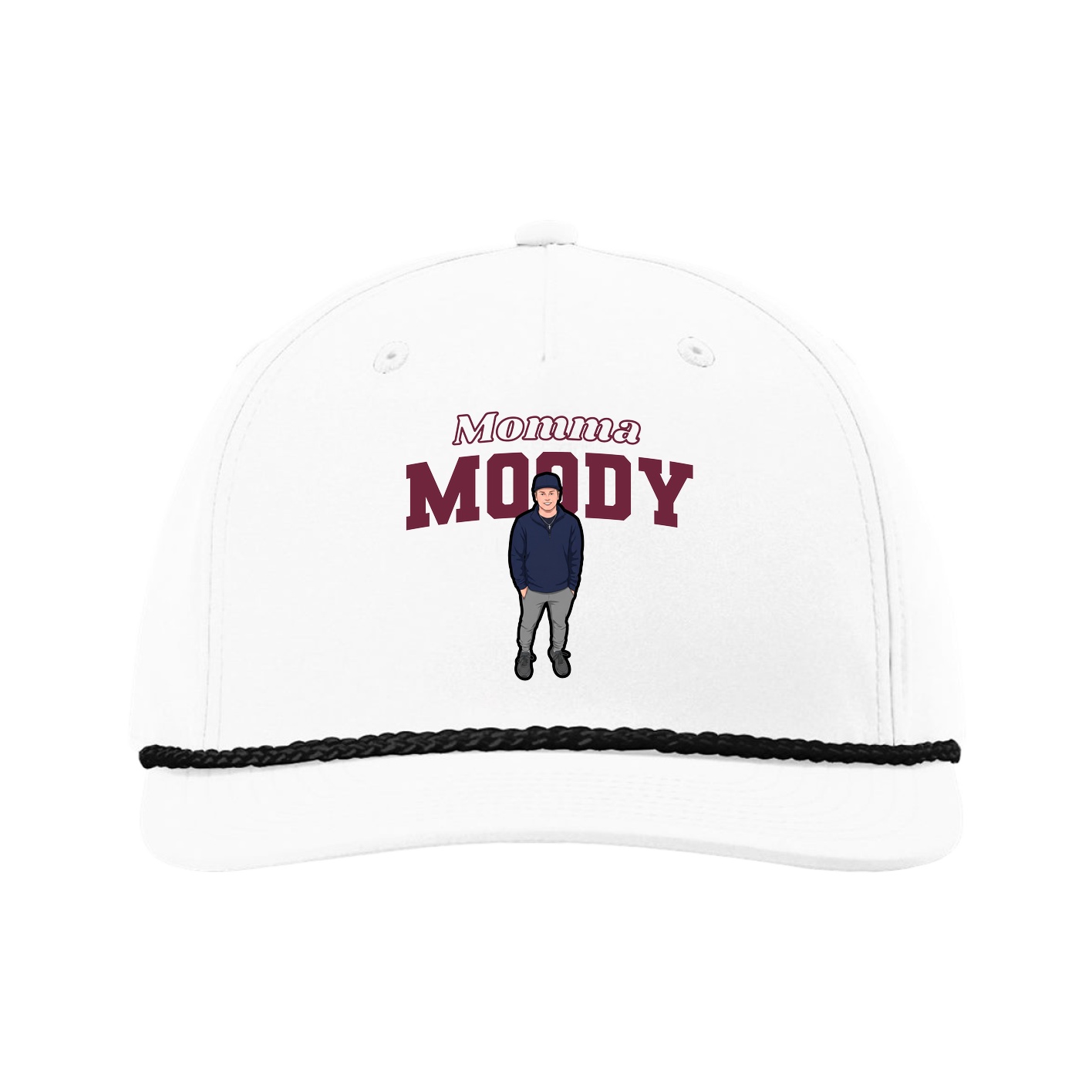 Five-Panel Classic Rope Cap — Mothers Day Block in White