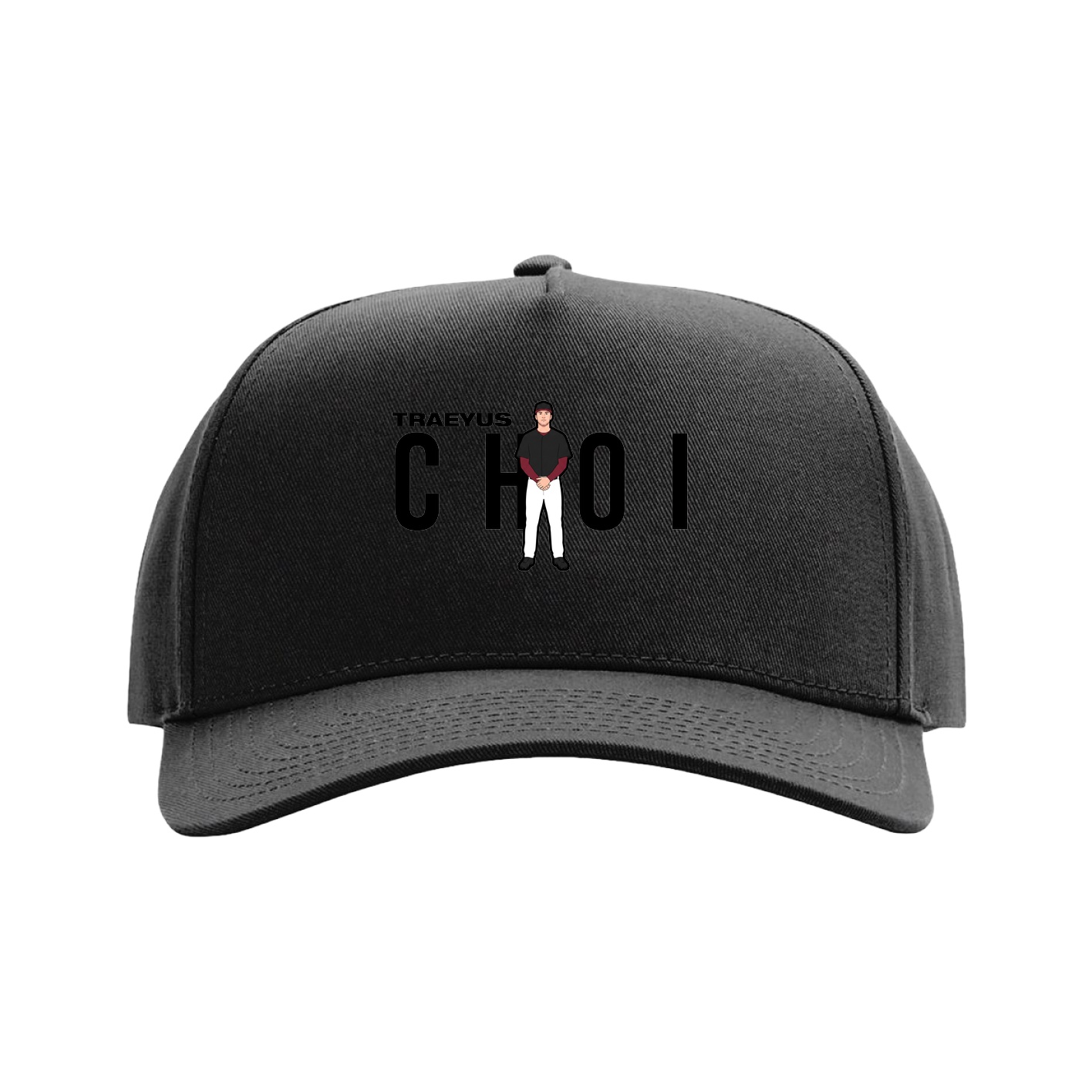 Full Fabric Five-Panel Champ Cap — Player Name in Black
