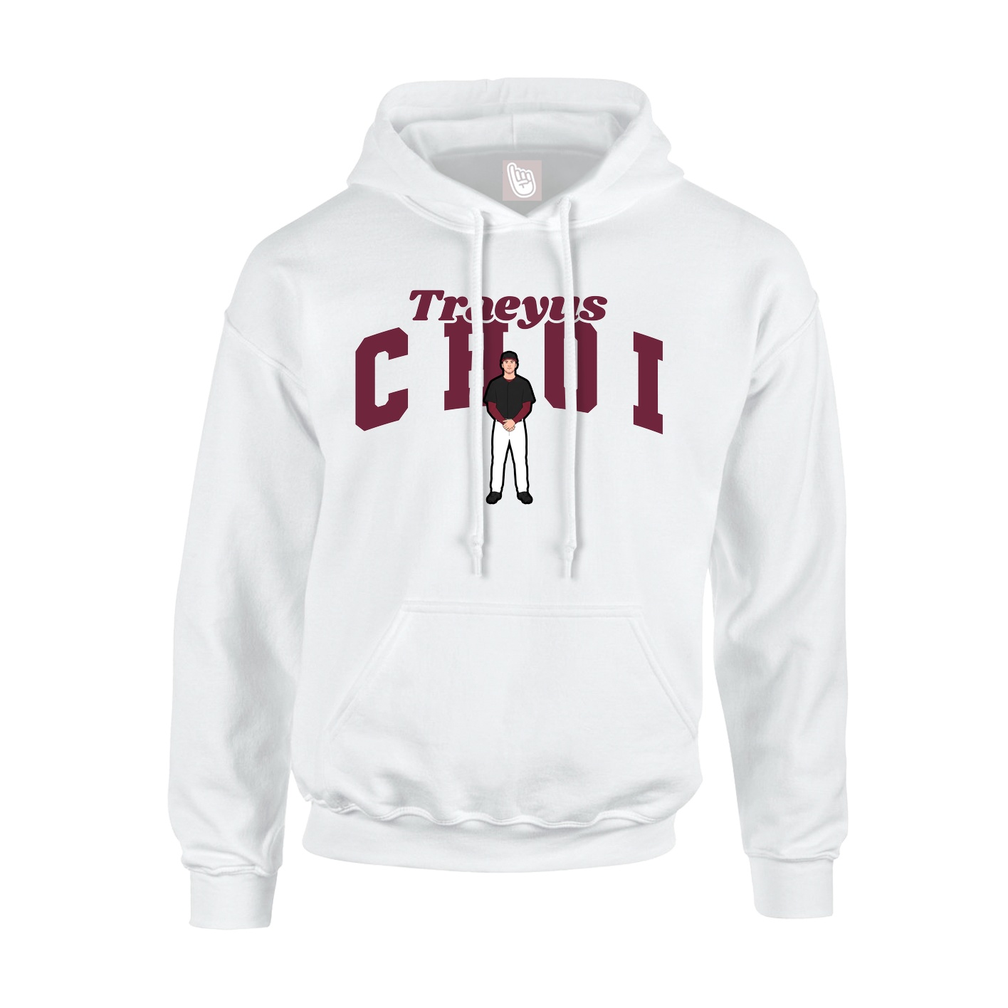 Youth Hoodie — Signature Arch in White