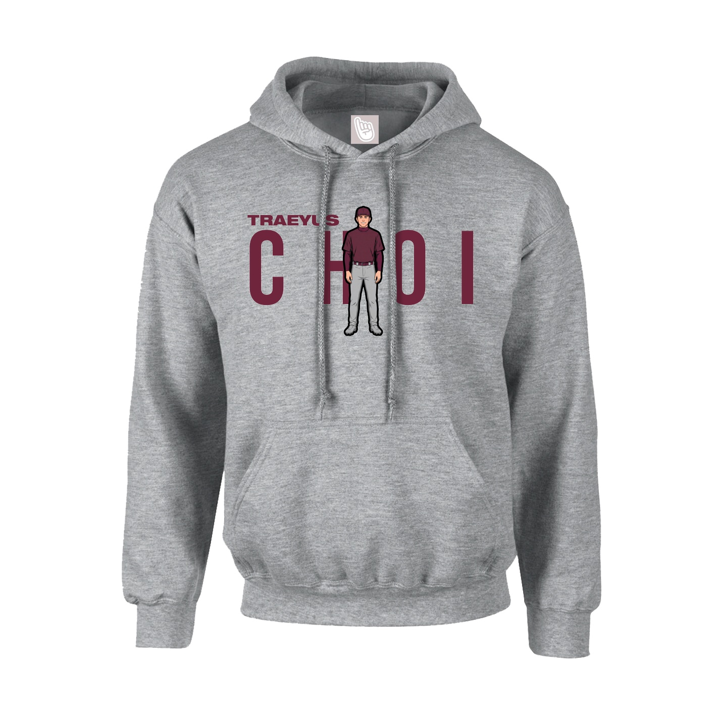 Hoodie — Player Name in Grey