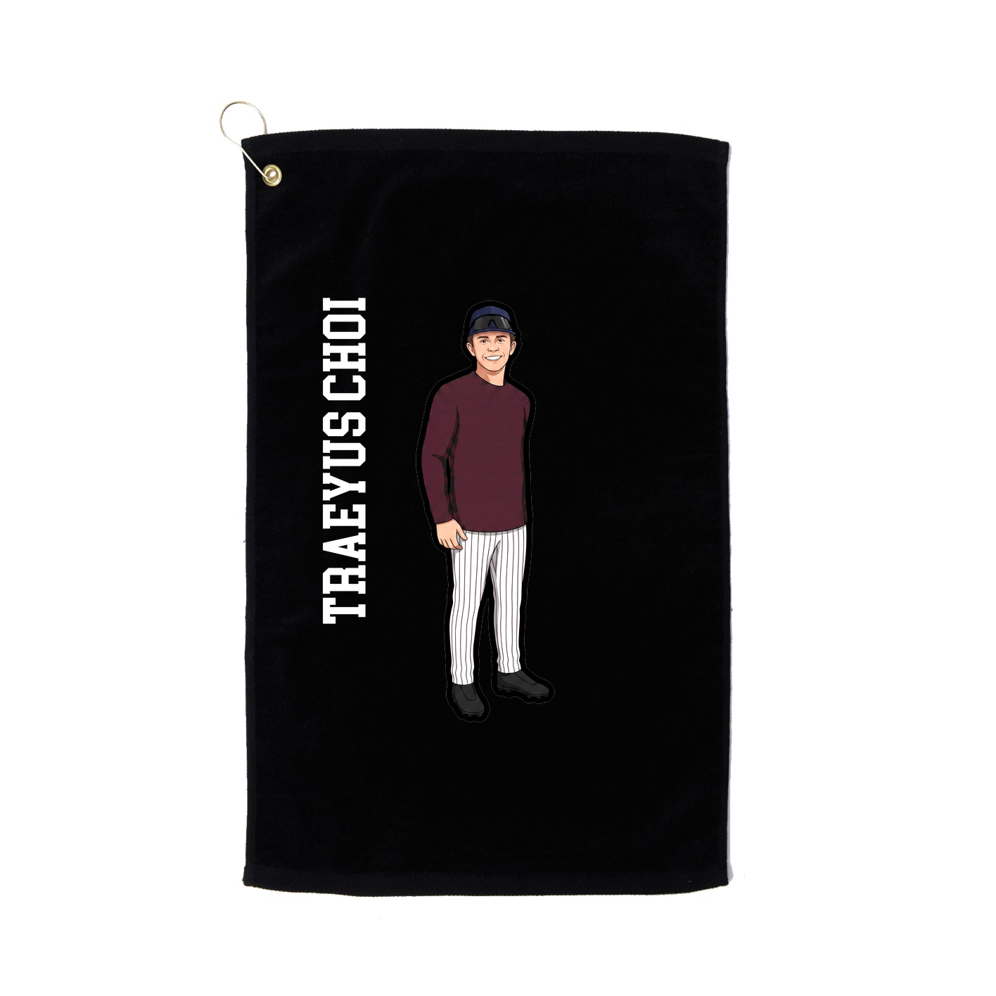 Golf Towel — Name Vertical in Black