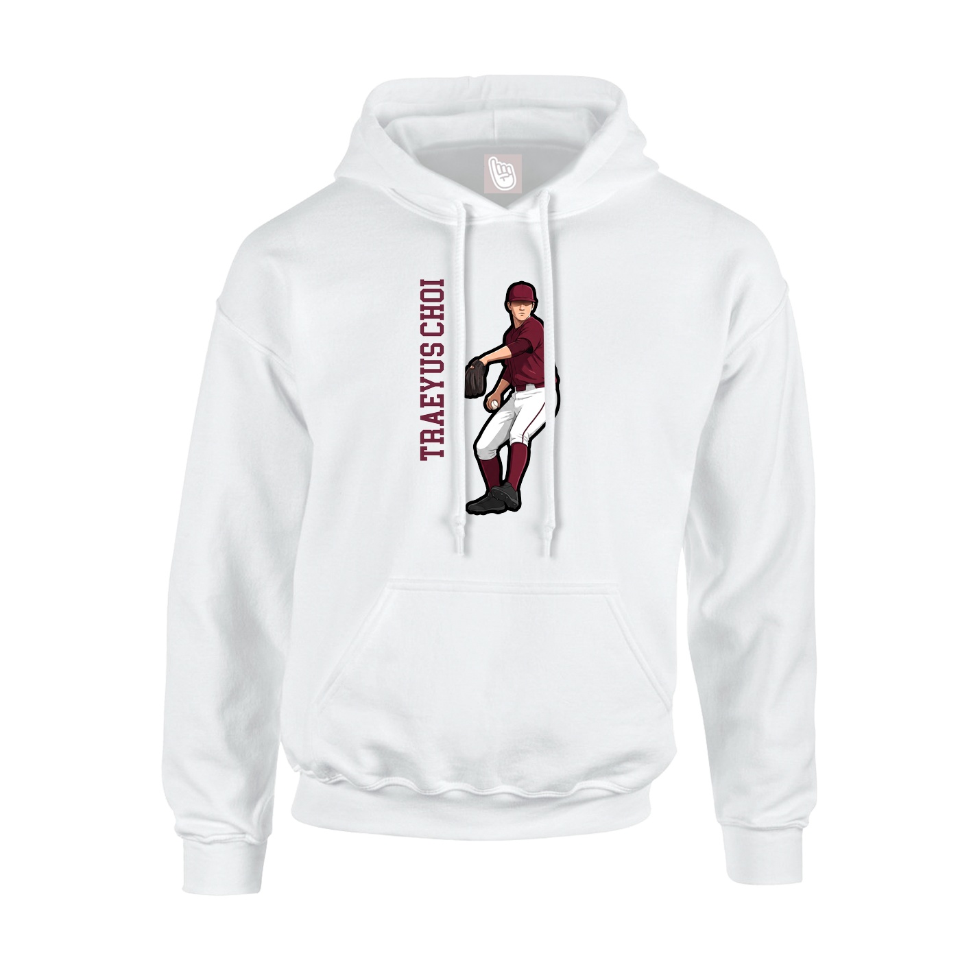 Hoodie — Name Vertical in White