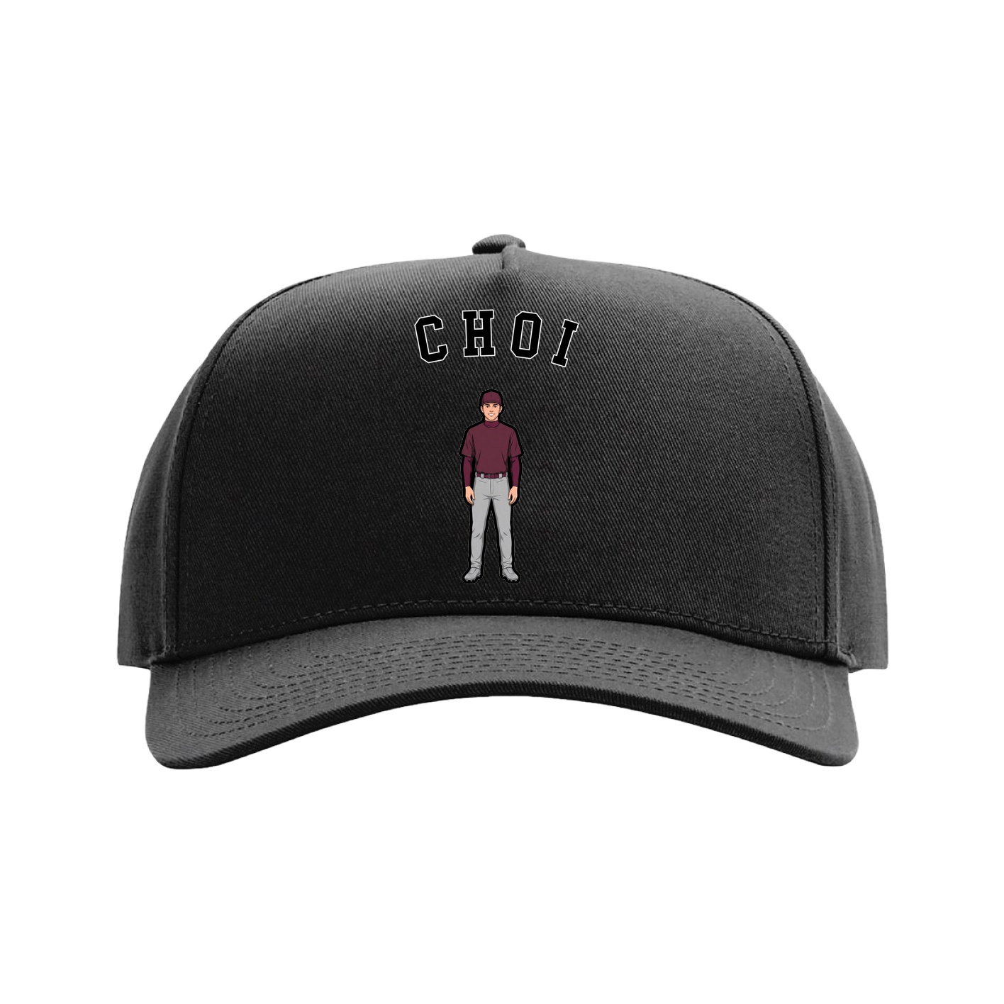 Full Fabric Five-Panel Champ Cap — Shirsey Arch in Black