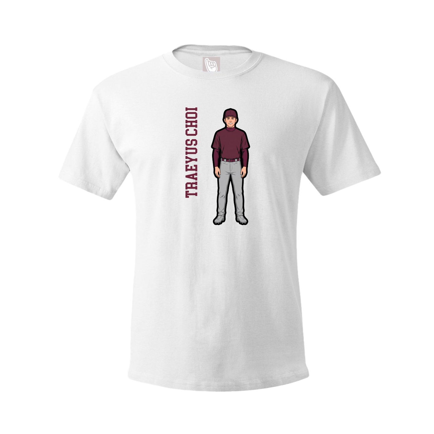 Tee — Name Vertical in White