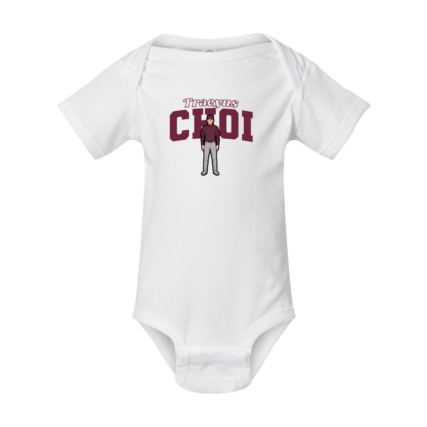 Baby Onesie — Name Arch in White