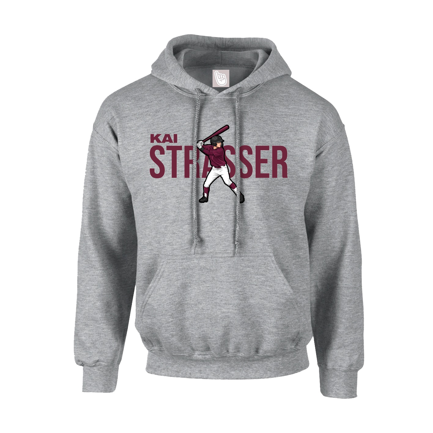 Hoodie — Player Name in Grey