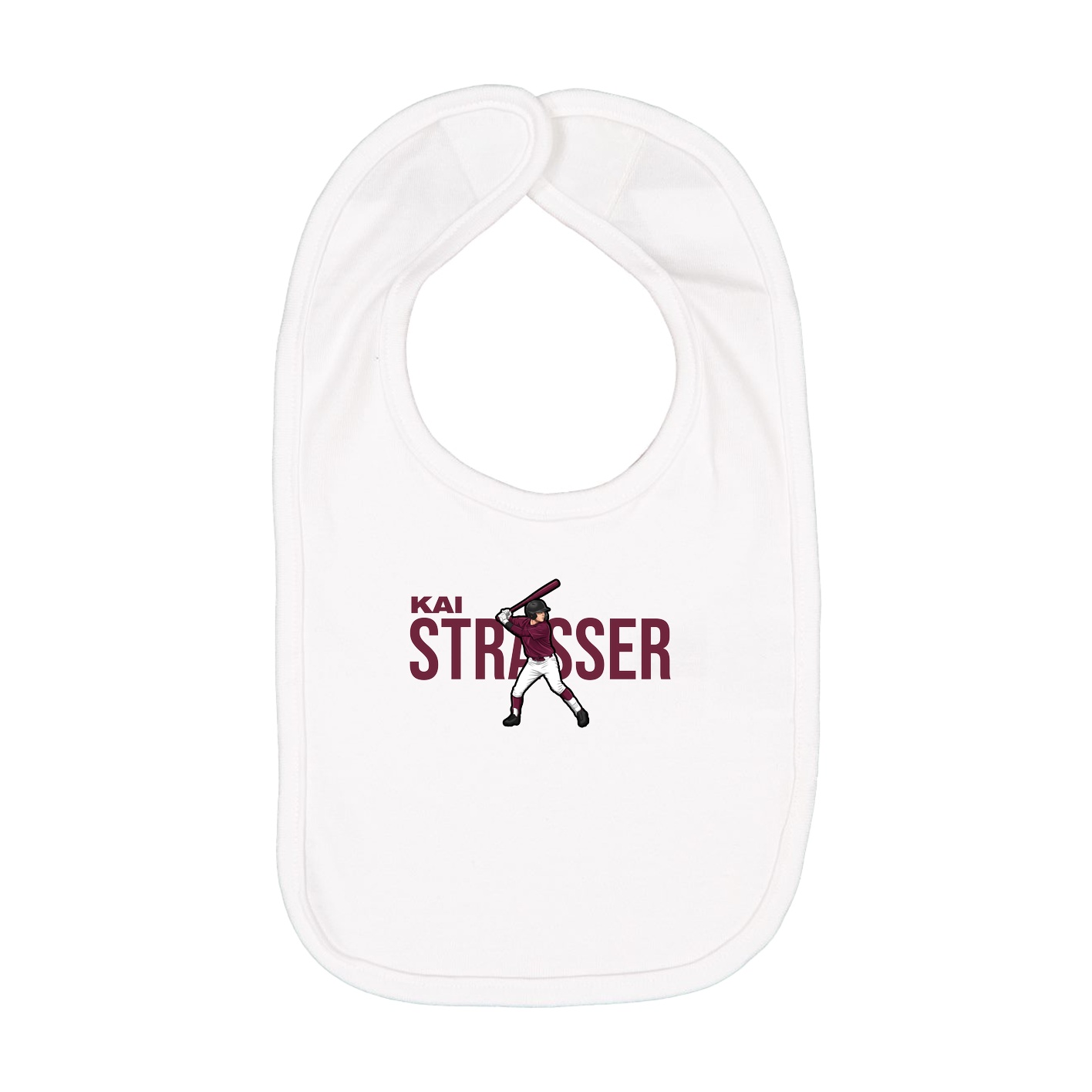 Infant Bib — Player Name in White