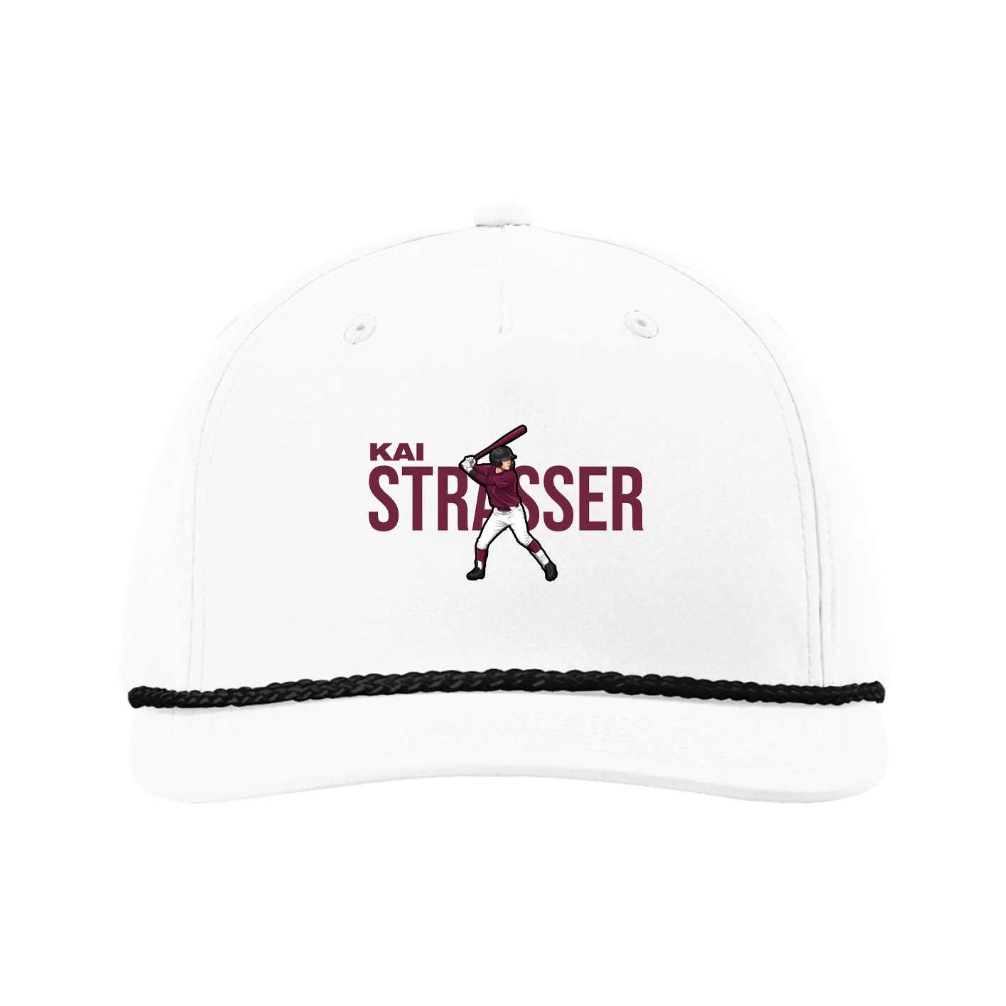 Five-Panel Classic Rope Cap — Player Name in White