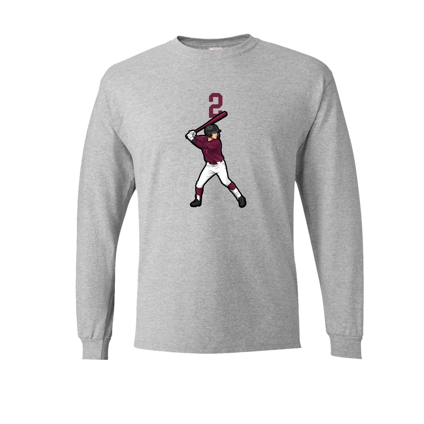 Long Sleeve Tee — Number Top in Grey