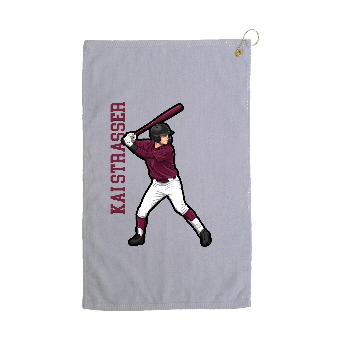 Golf Towel — Name Vertical in Grey