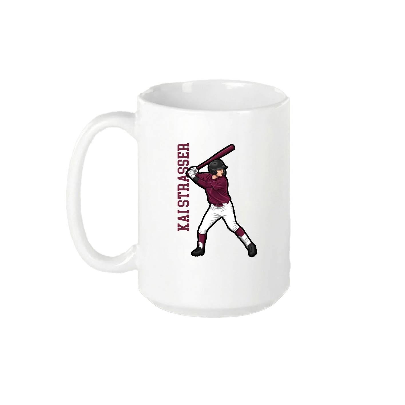 15oz Coffee Mug — Name Vertical in White
