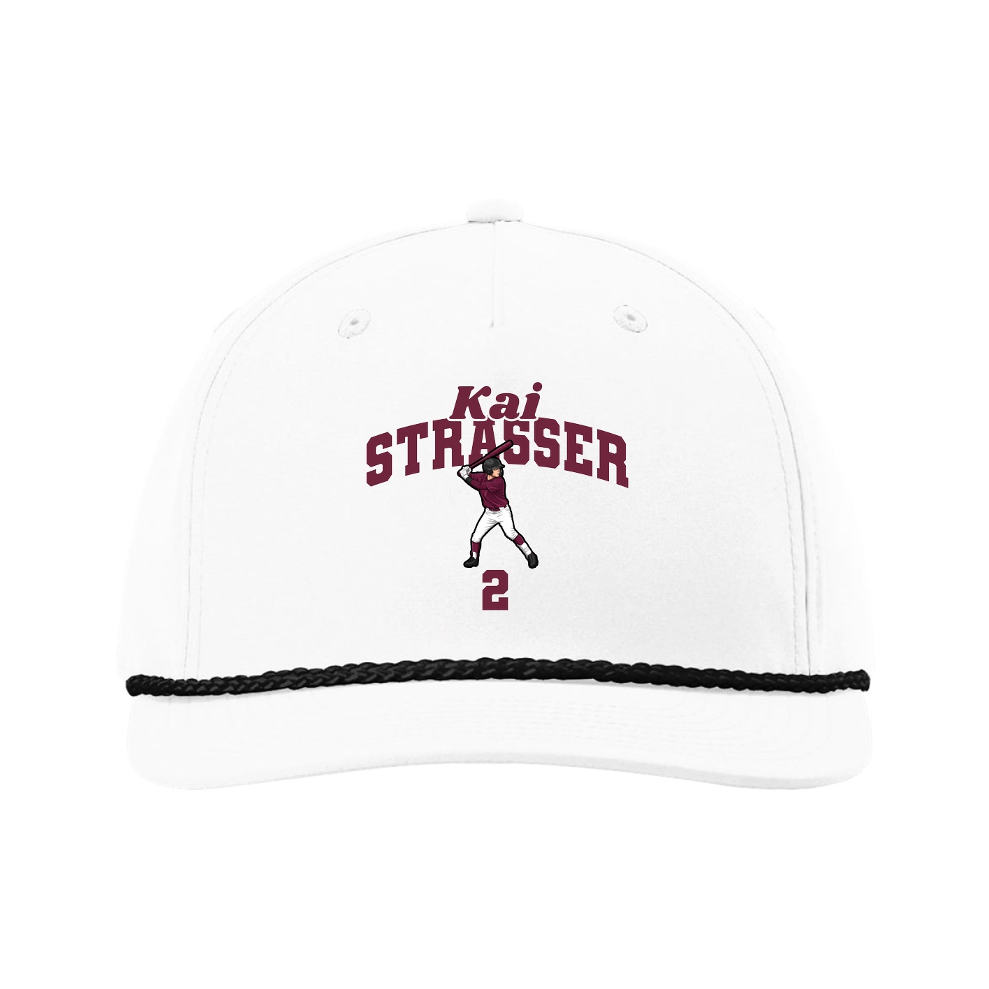 Five-Panel Classic Rope Cap — Signature Arch in White