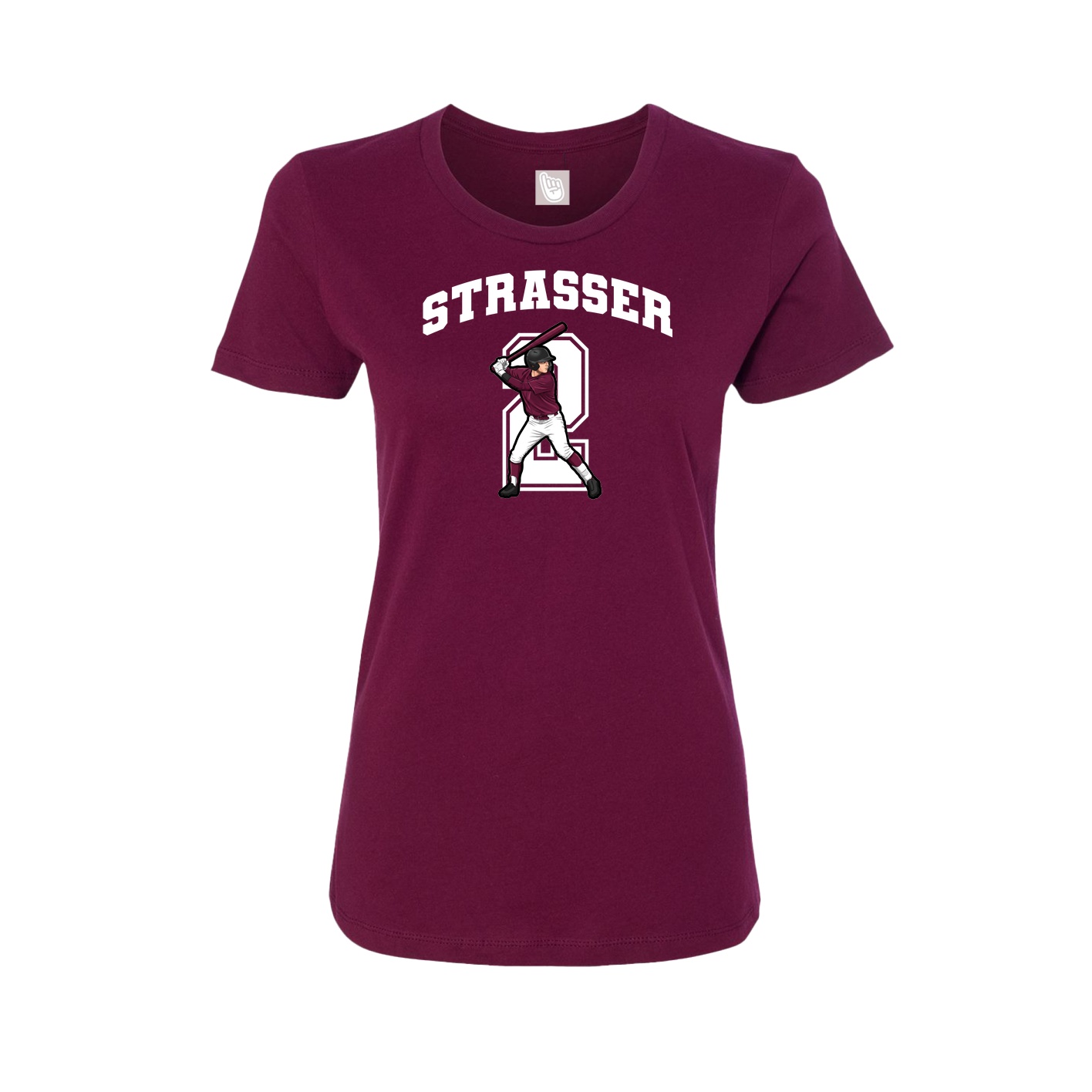 Womens Tee — Number in Maroon