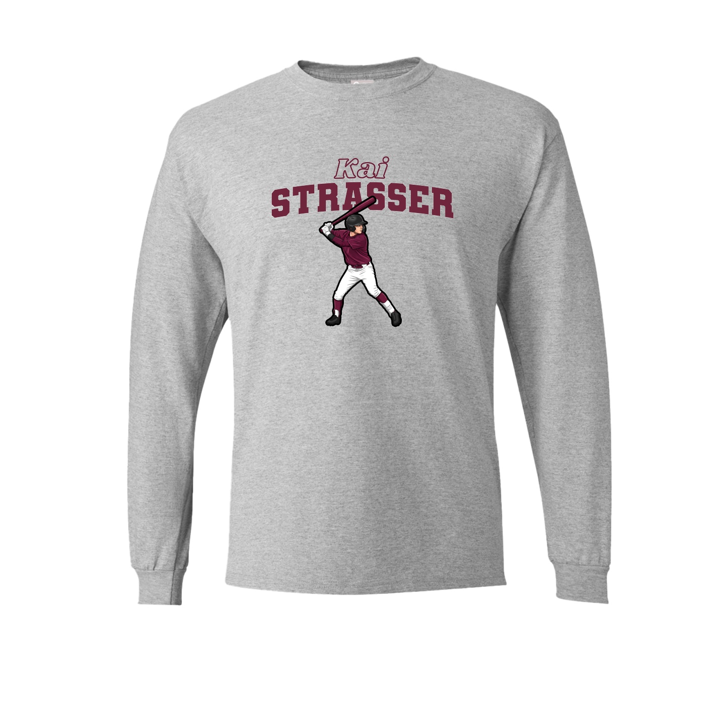 Long Sleeve Tee — Name Arch in Grey