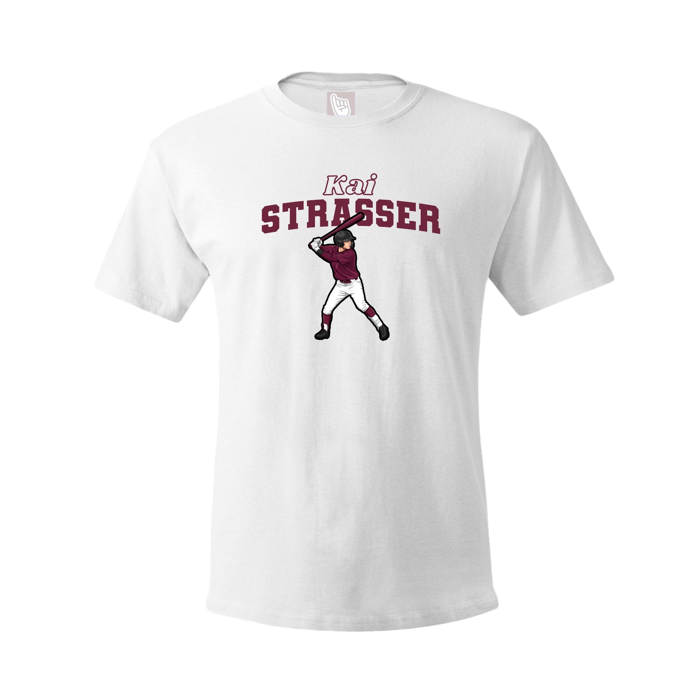 Youth Tee — Name Arch in White