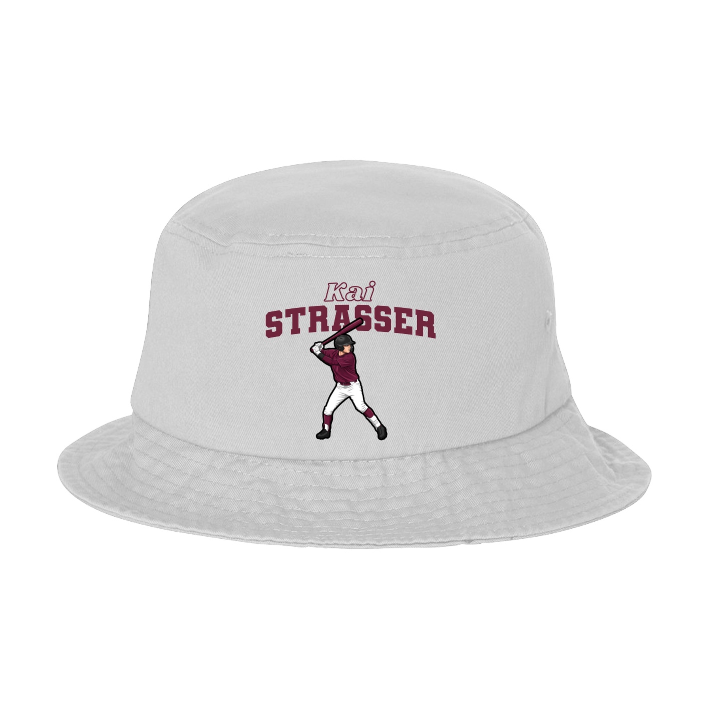 Bucket Cap — Name Arch in White