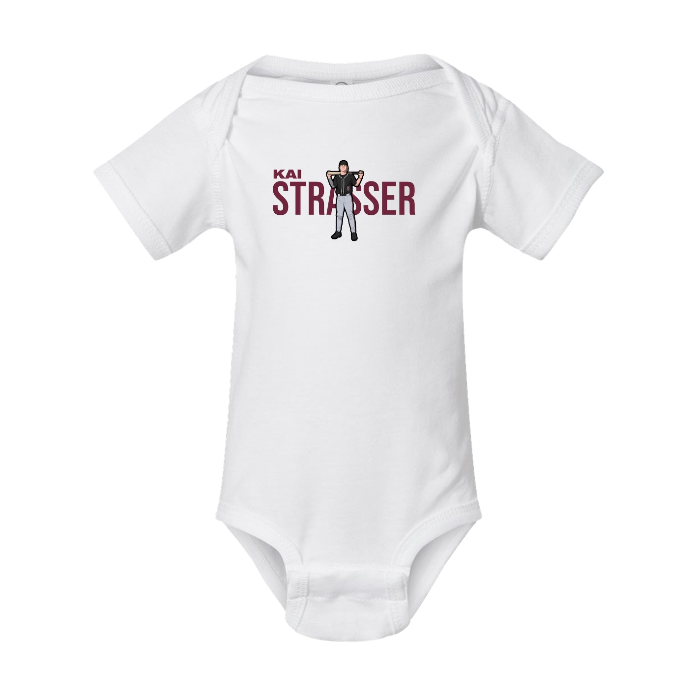 Baby Onesie — Player Name in White