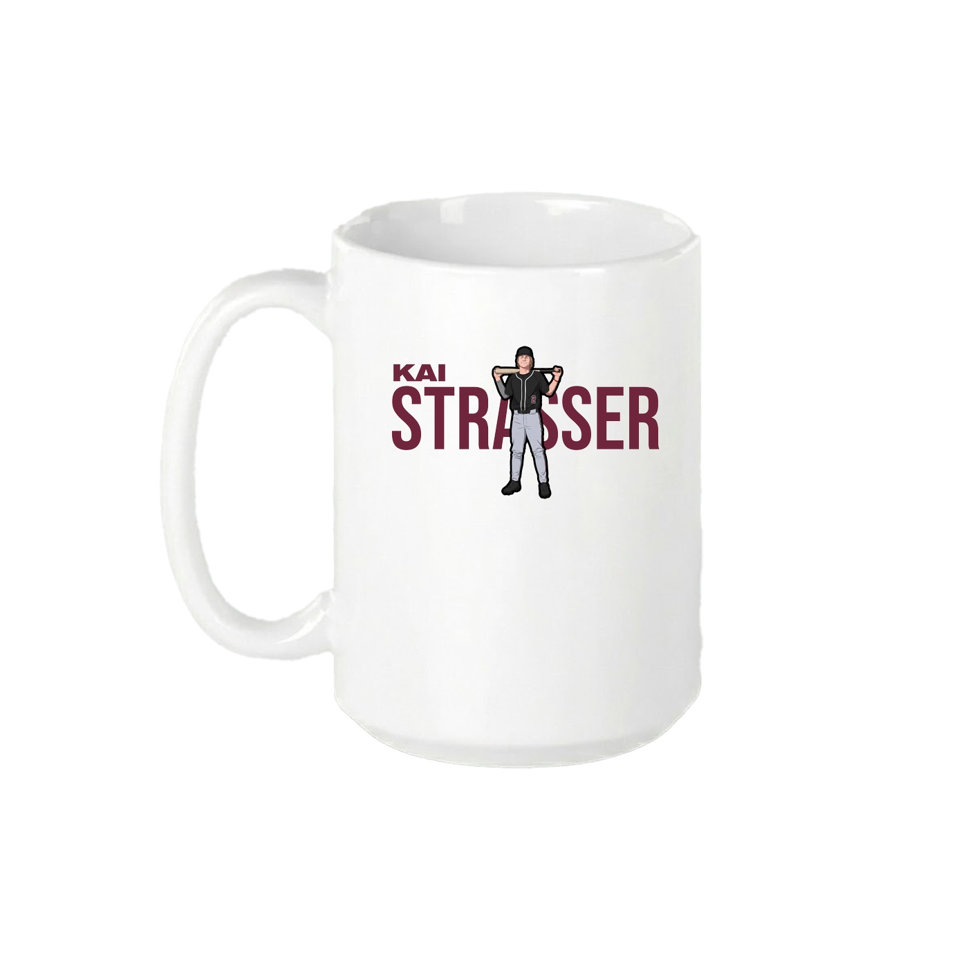 15oz Coffee Mug — Player Name in White