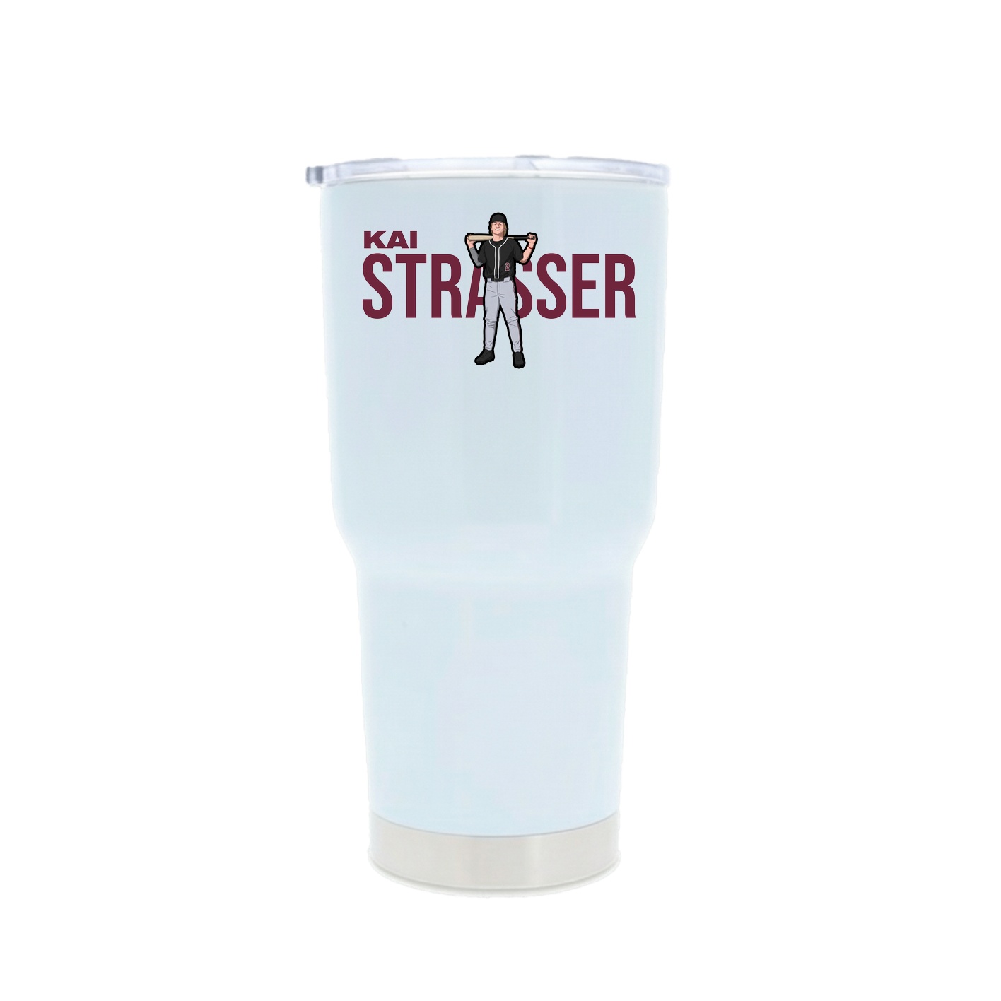 30oz Stainless Steel Tumbler — Player Name in White