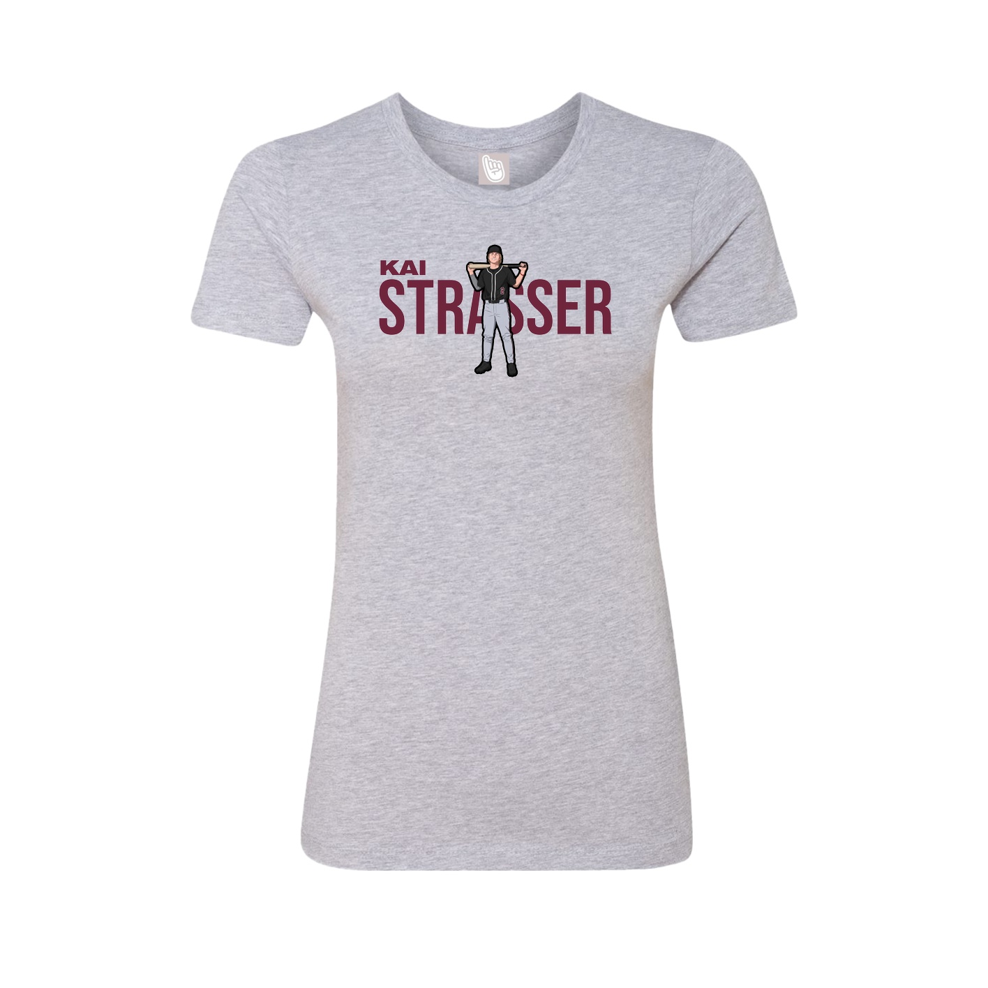 Fitted Women's Tee — Player Name in Grey