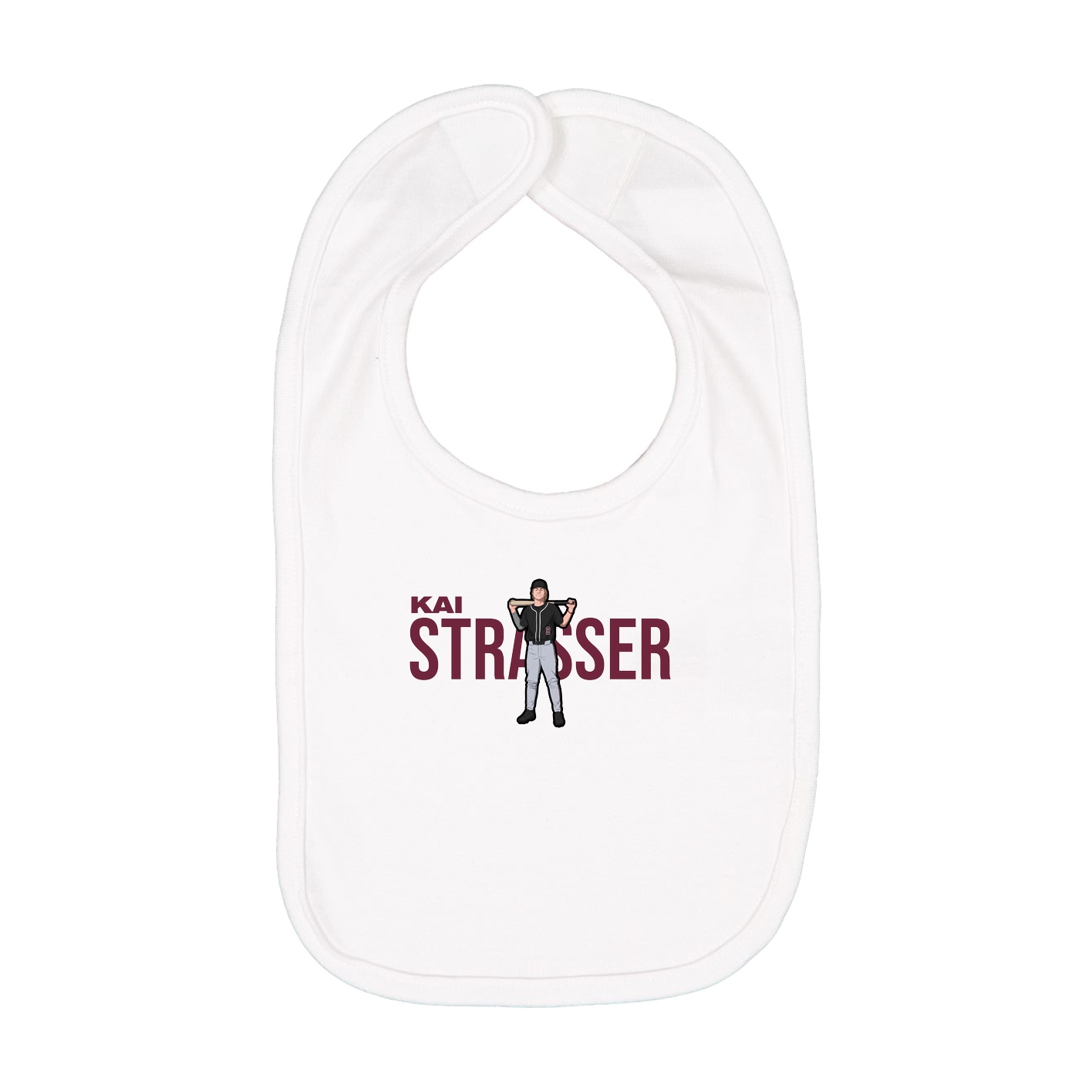 Infant Bib — Player Name in White
