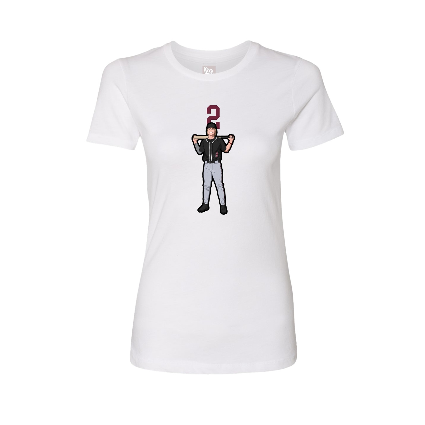 Womens Tee — Number Top in White